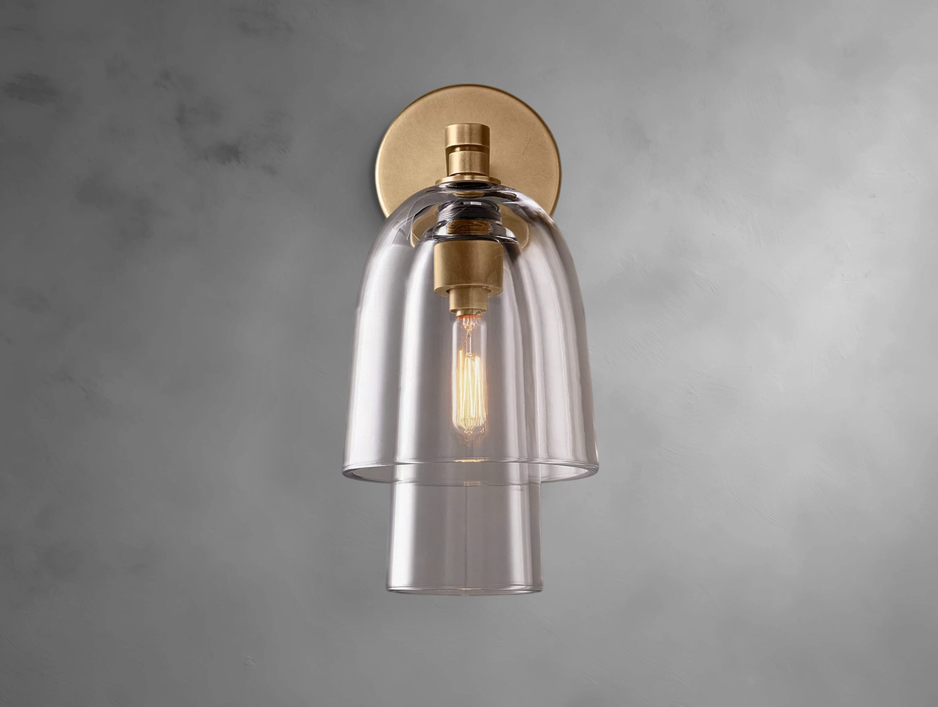 Double Glass Bell Sconce