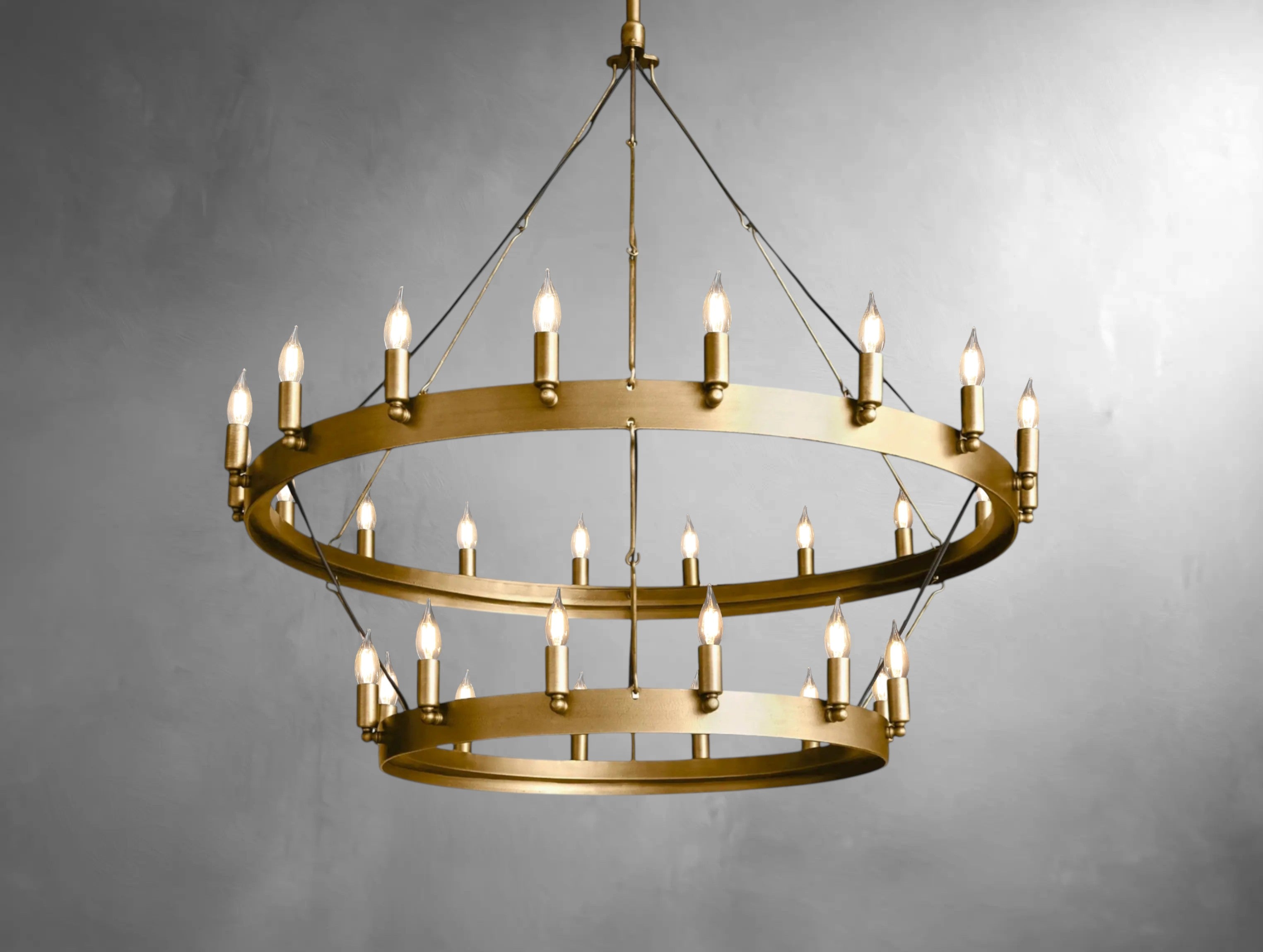 Kemion Vintage Candelabra Two-Tier Chandelier