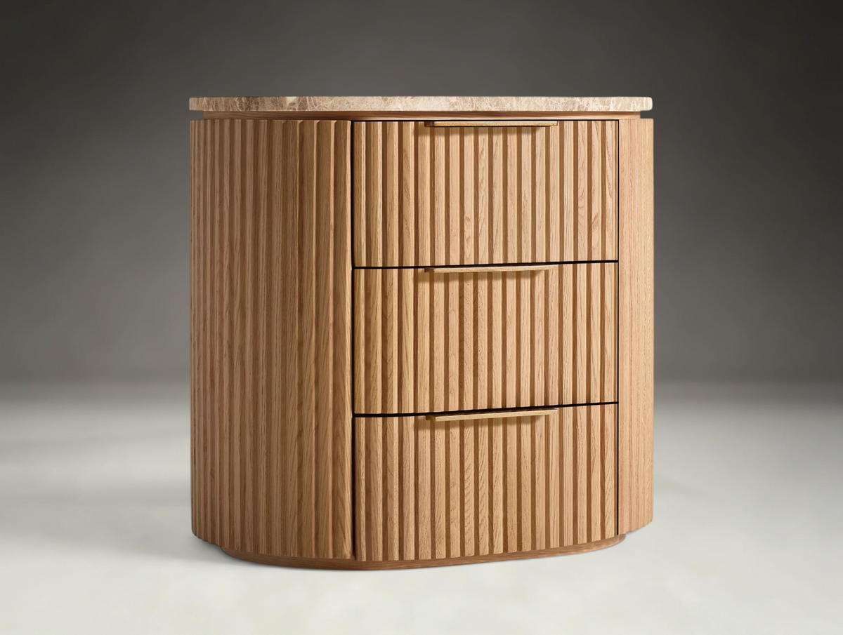 Byren Emperador Closed Bedside Table