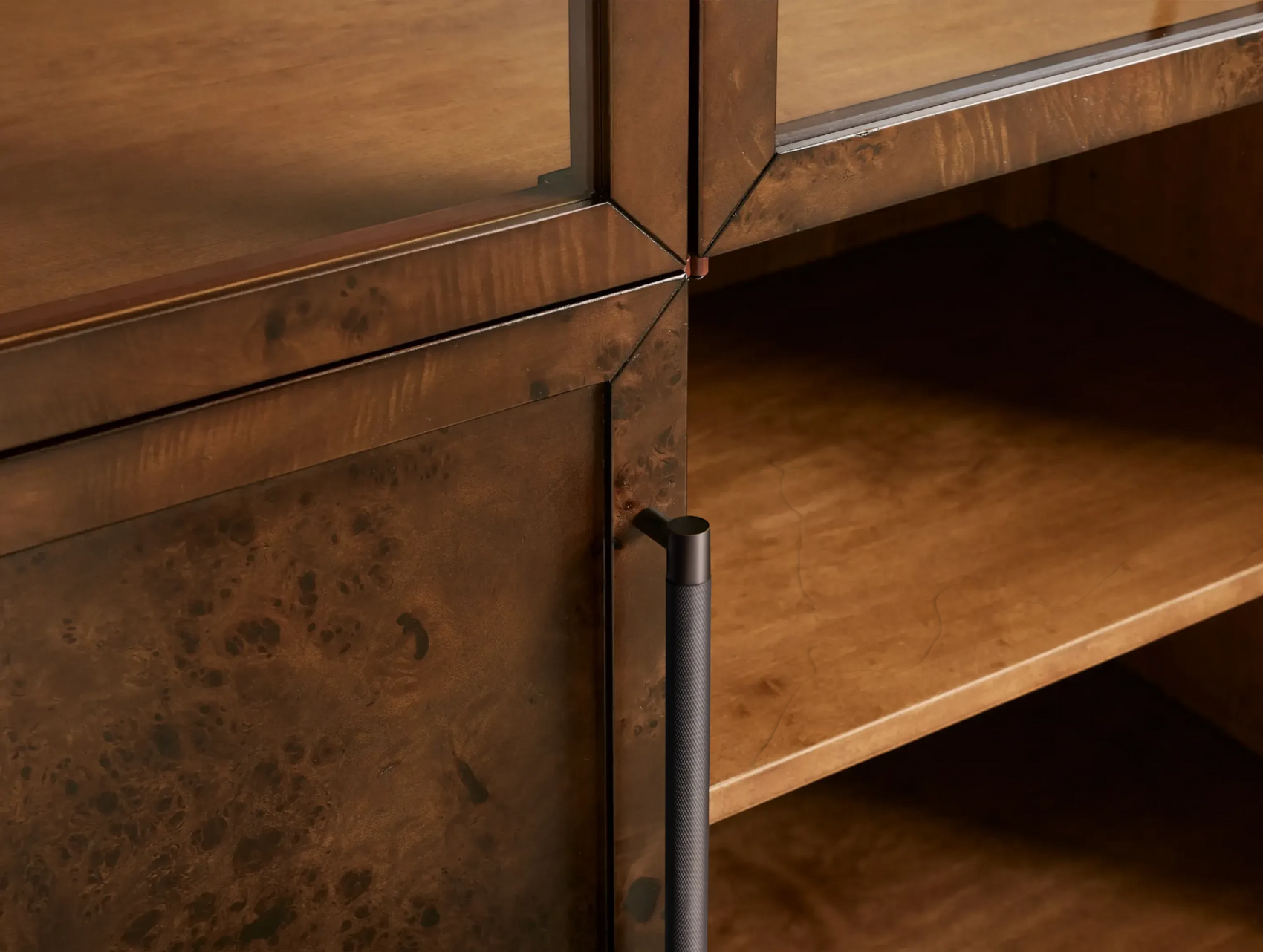 Harlan   Burl   Glass   Display   Cabinet   -   LED