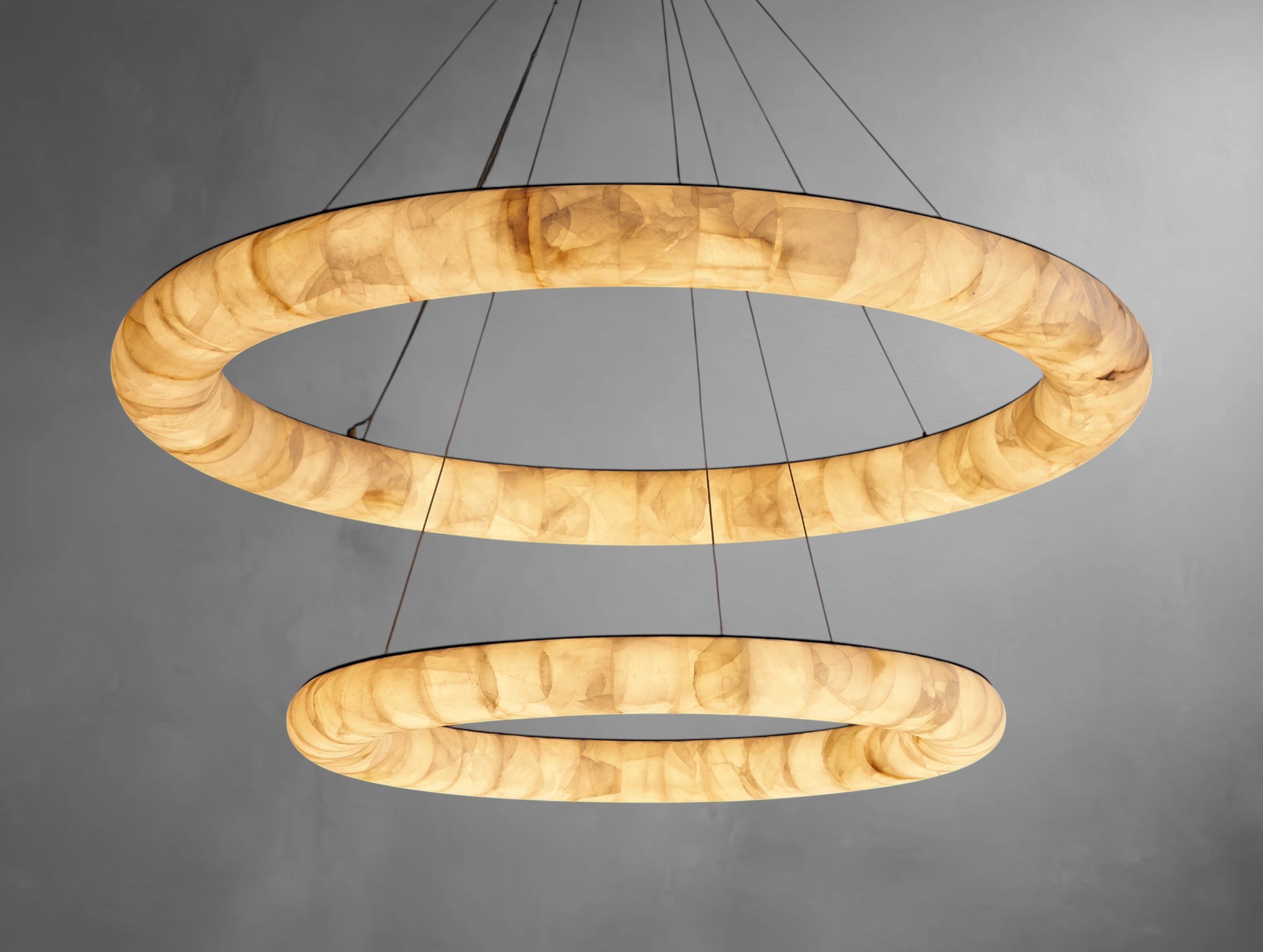 Ralune Lisse Two-Tiered Round Chandelier