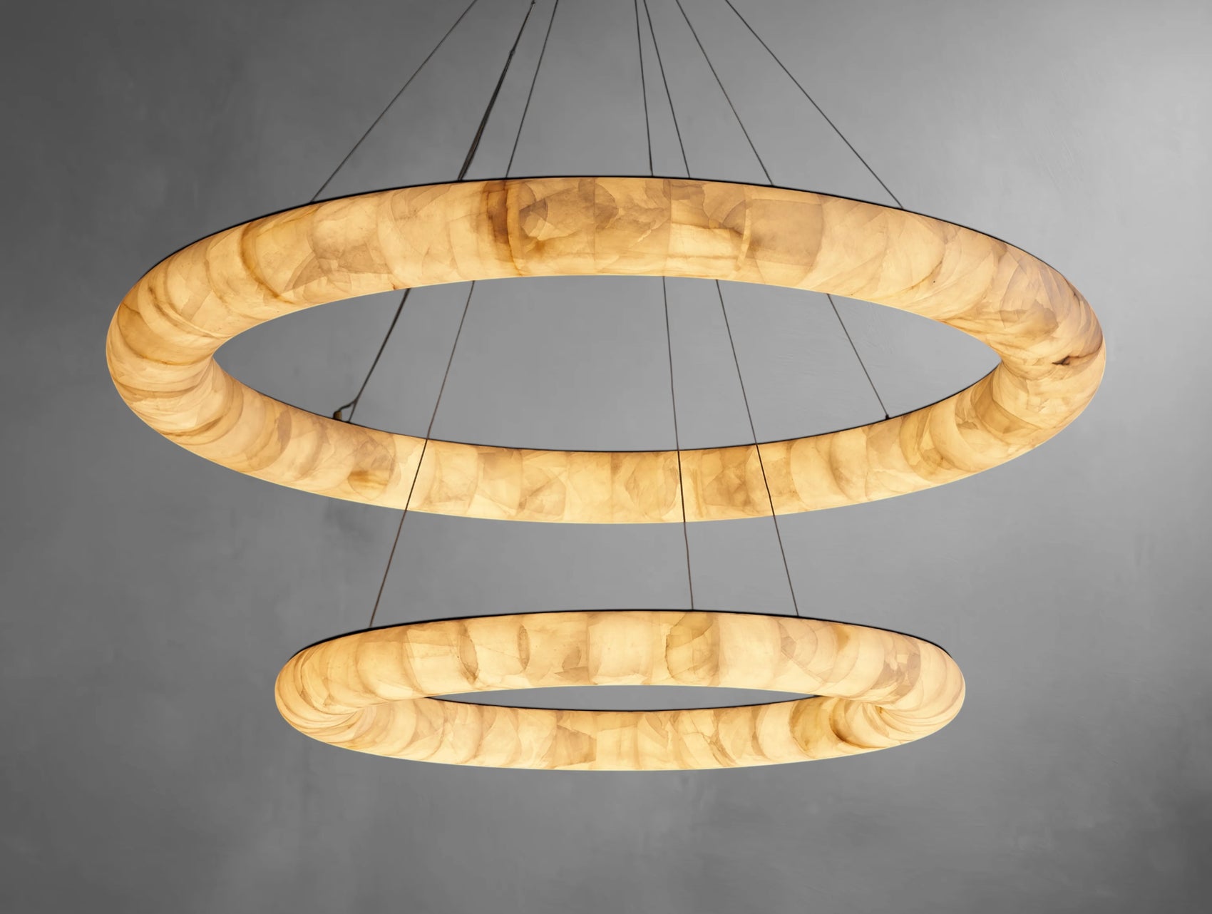 Ralune Lisse Two-Tiered Round Chandelier