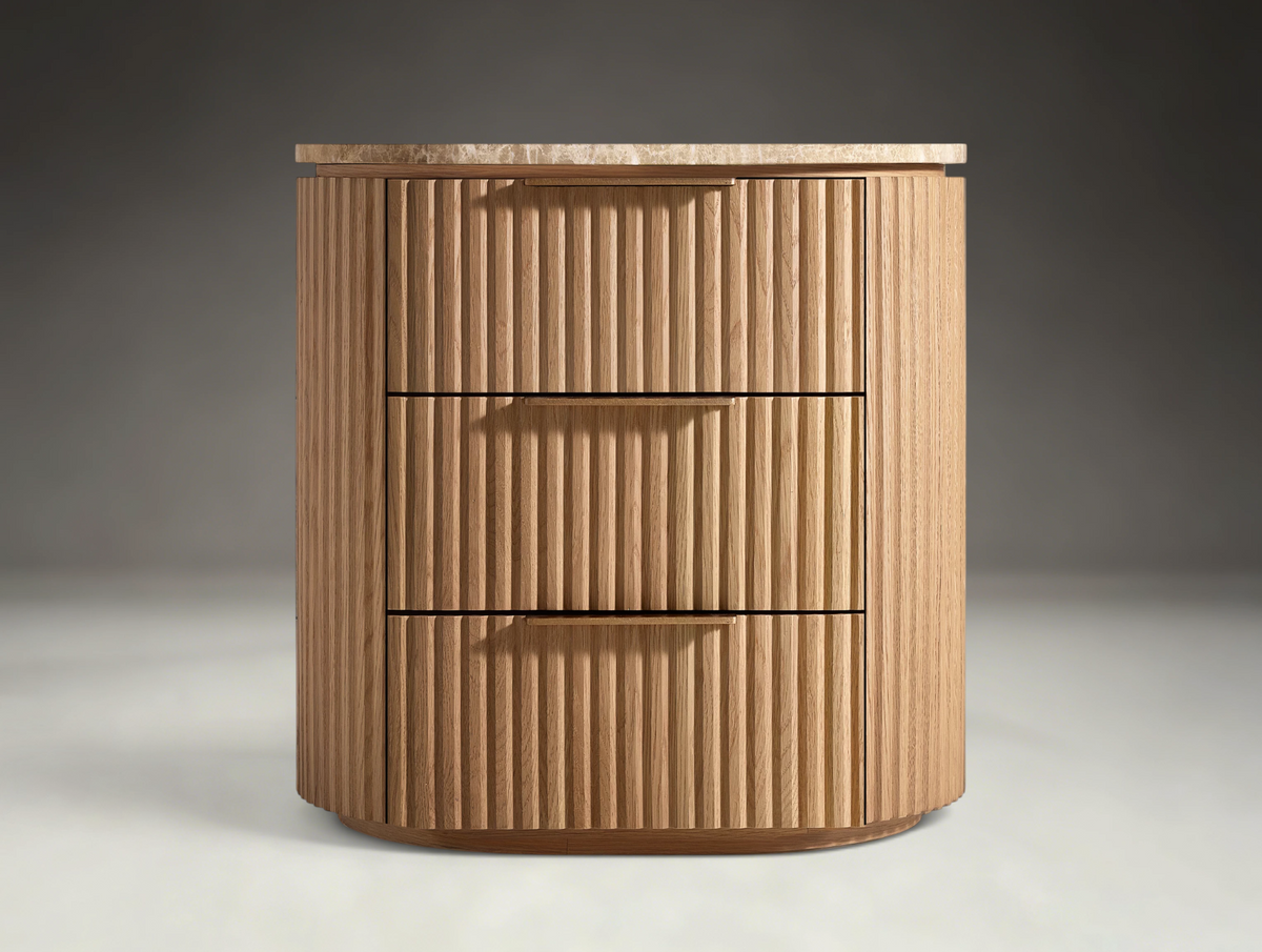Byren  Emperador Closed Bedside Table
