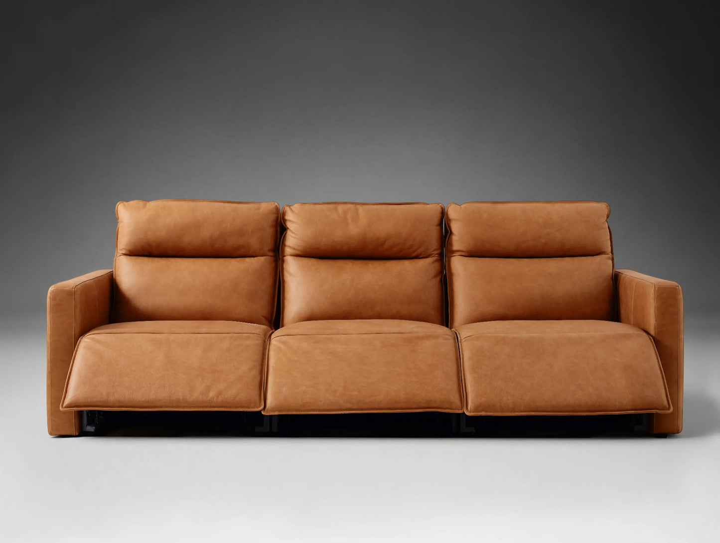 Roland Leather Three-Piece Motion Corner Sectional Sofa