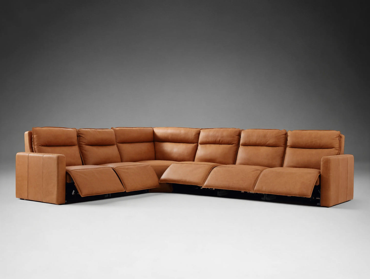 Roland Leather Six-Piece Motion Corner Sectional