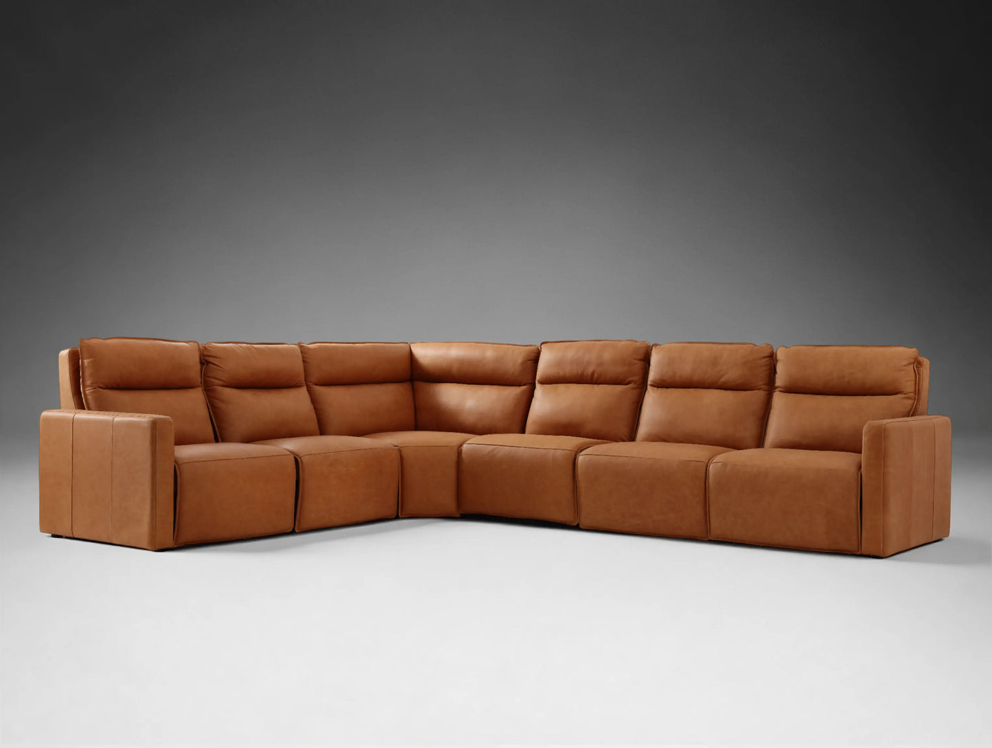 Roland Leather Six-Piece Motion Corner Sectional