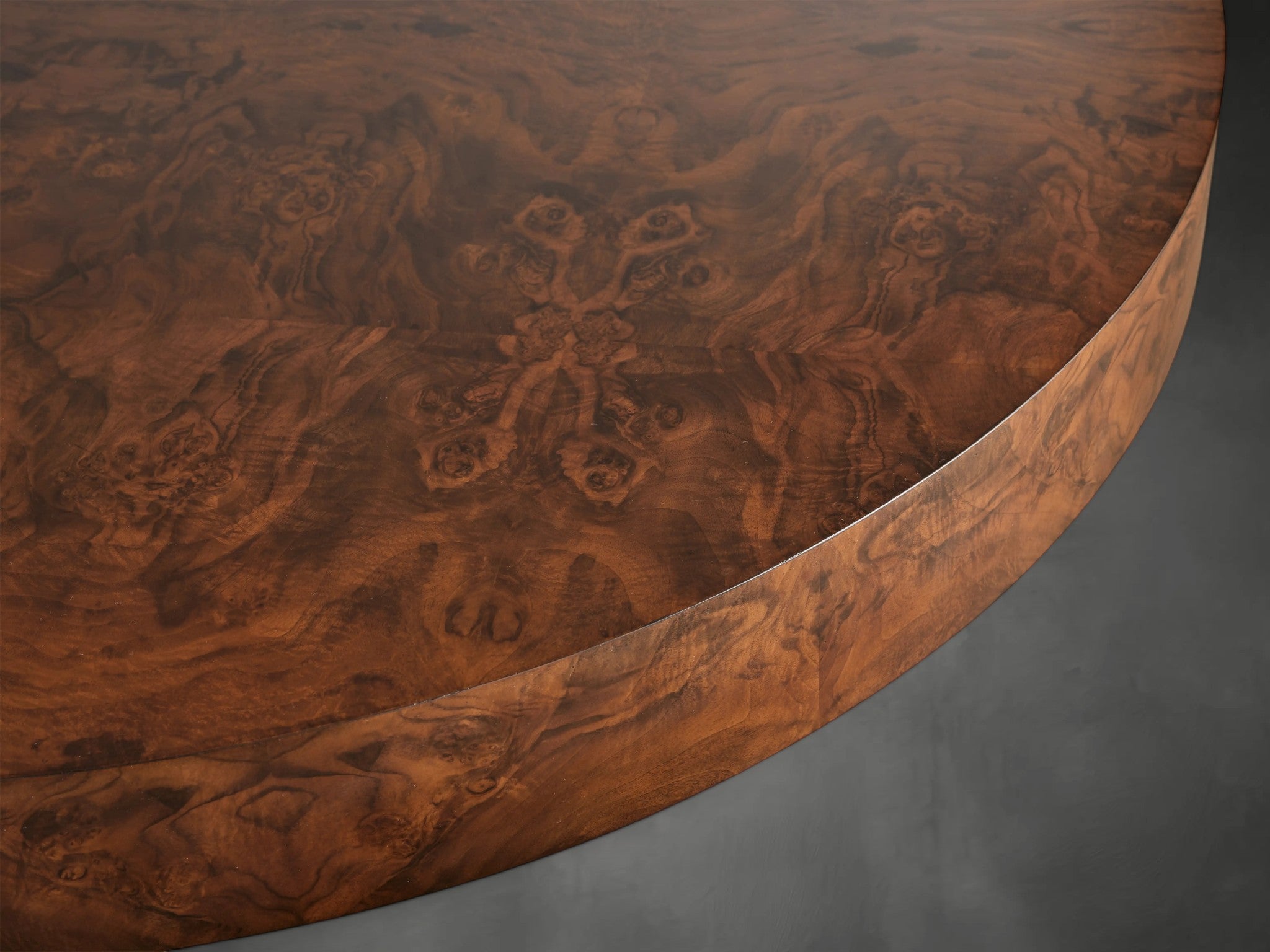 Burlwood Burl Round Coffee Table