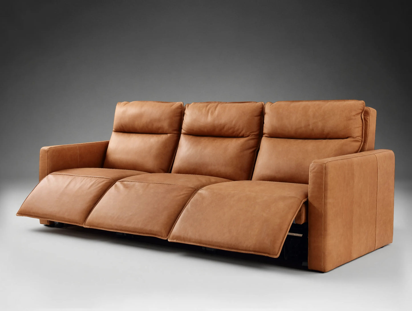 Roland Leather Three-Piece Motion Corner Sectional Sofa