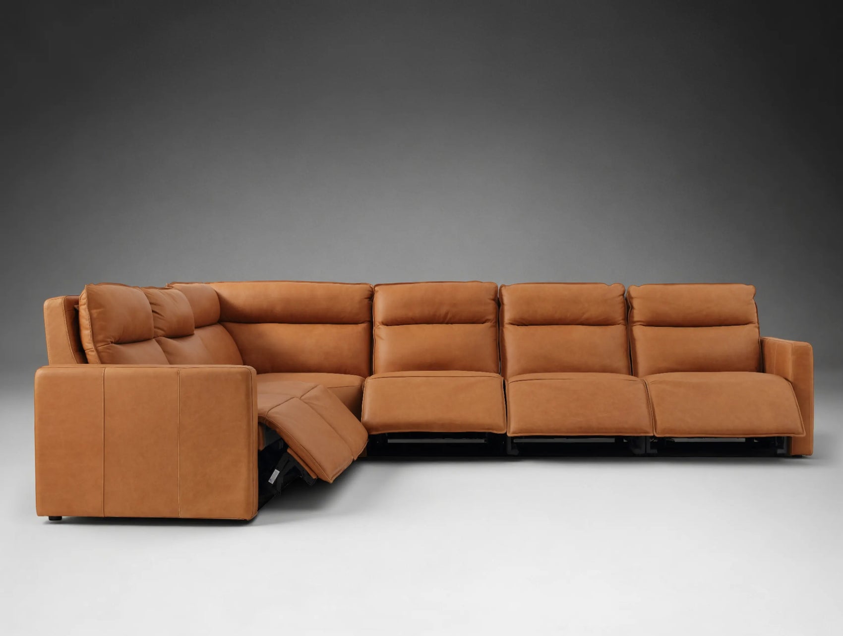 Roland Leather Six-Piece Motion Corner Sectional
