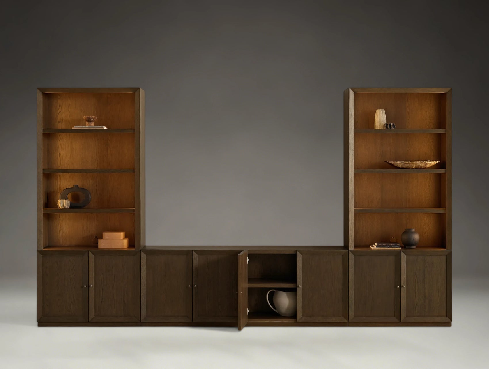 Norvane Modular Open Media Cabinet Set