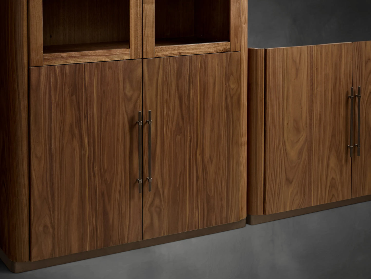 Modular Glass Media Cabinet Set