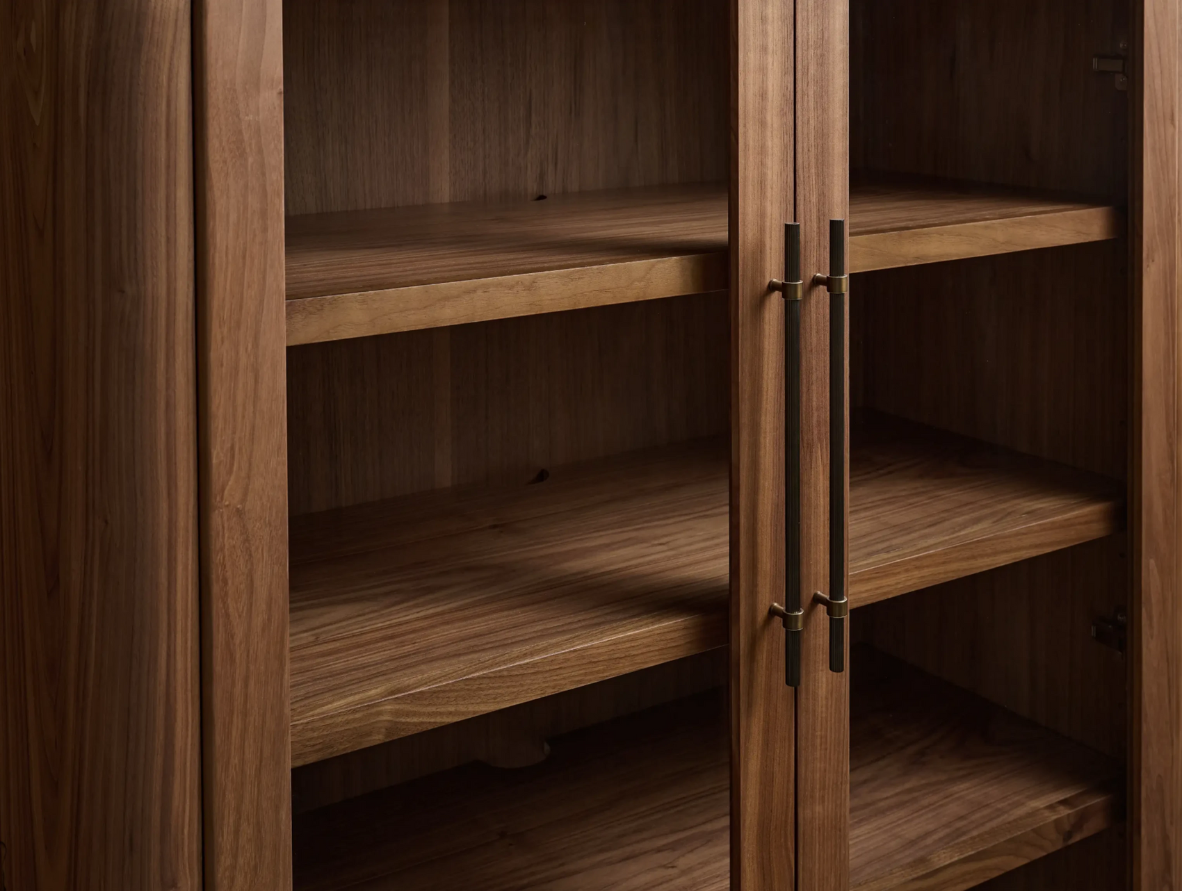 Modular Glass Media Cabinet Set