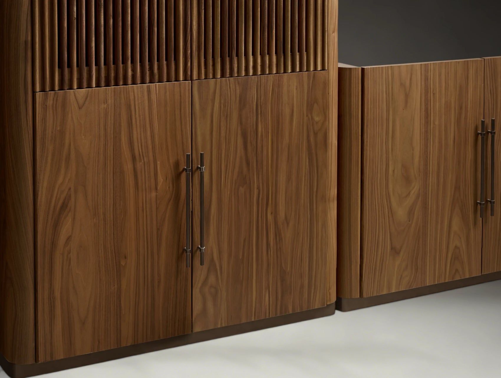 Penhurst Modular Reeded Media Cabinet Set With Drawers