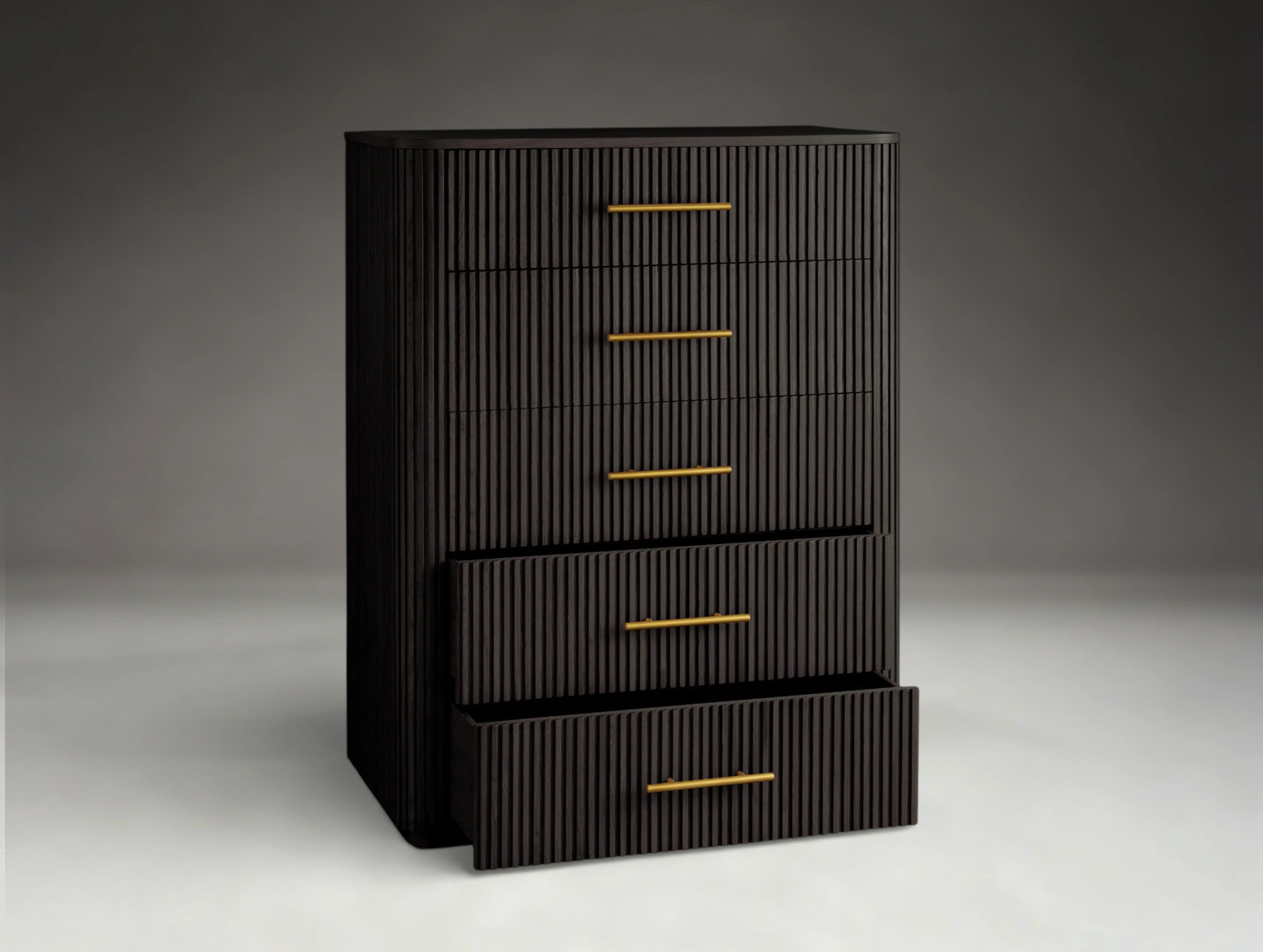 Pinecrest Wood Five-Drawer Dresser