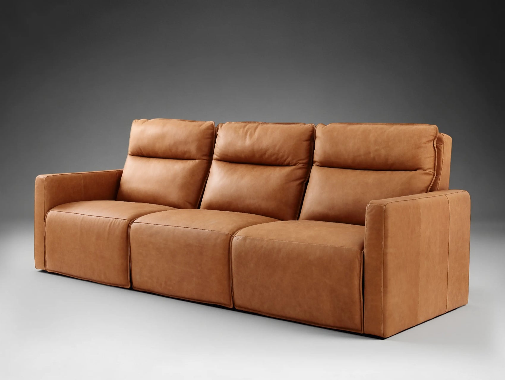 Roland Leather Three-Piece Motion Corner Sectional Sofa