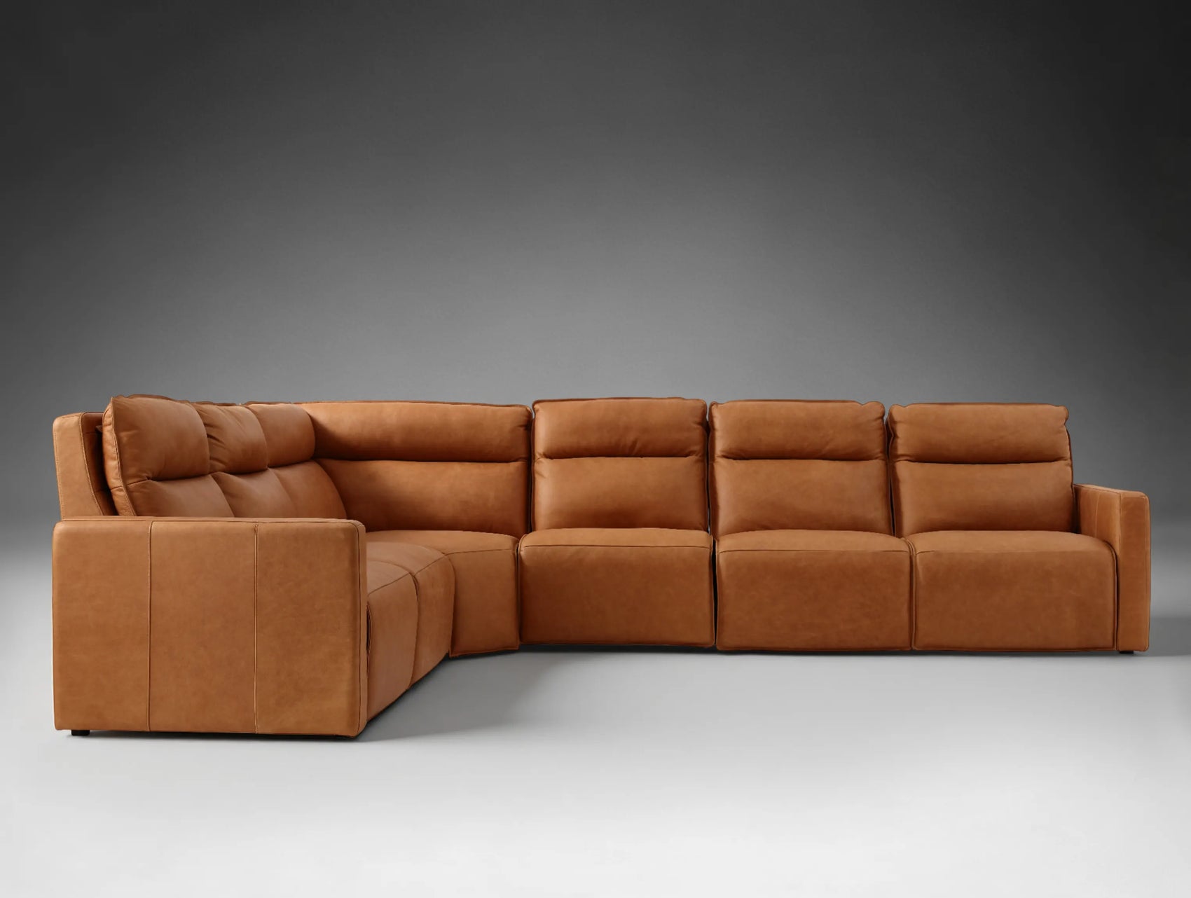 Roland Leather Six-Piece Motion Corner Sectional
