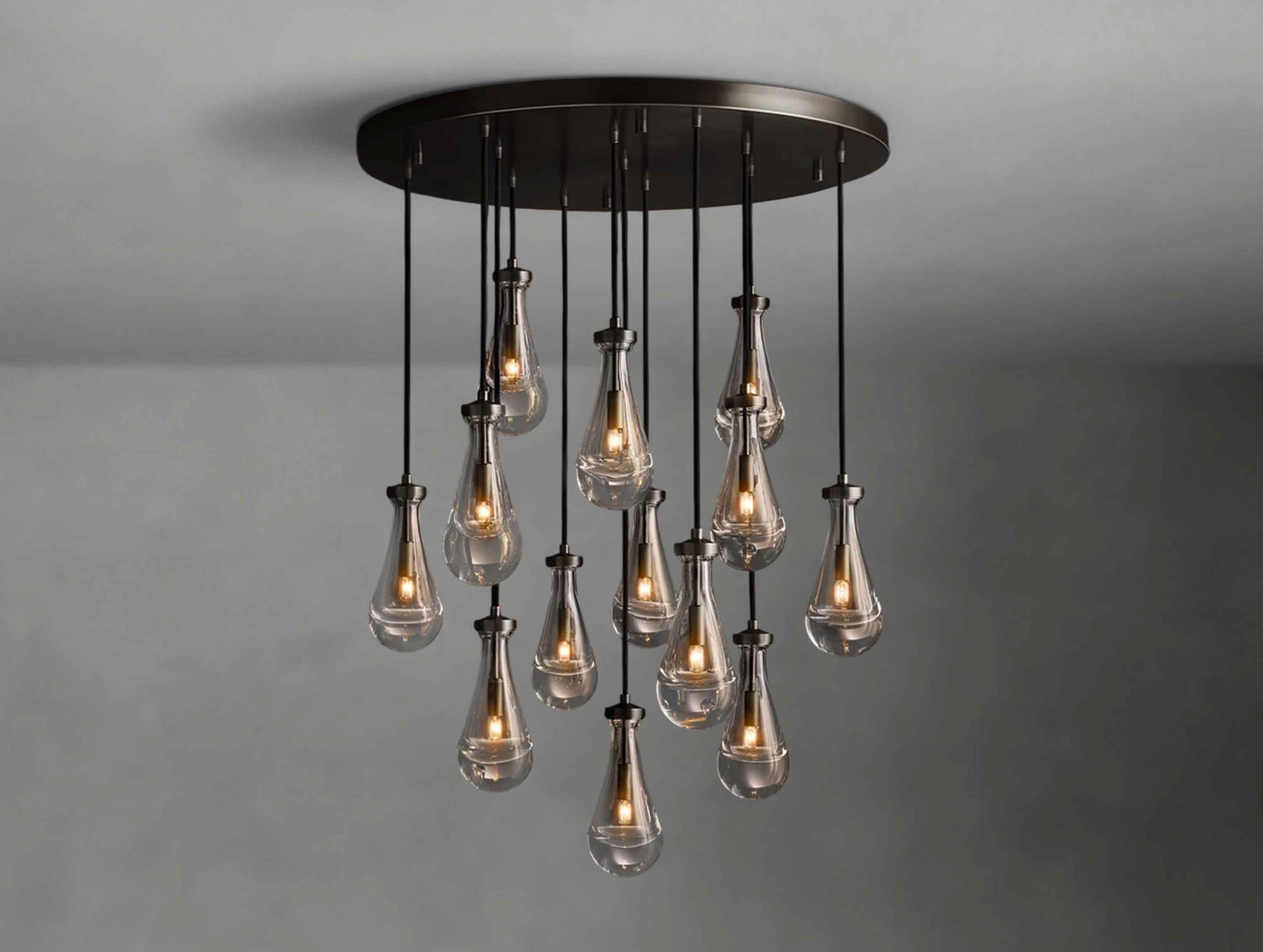 Decorative Glass Drop Round Chandelier