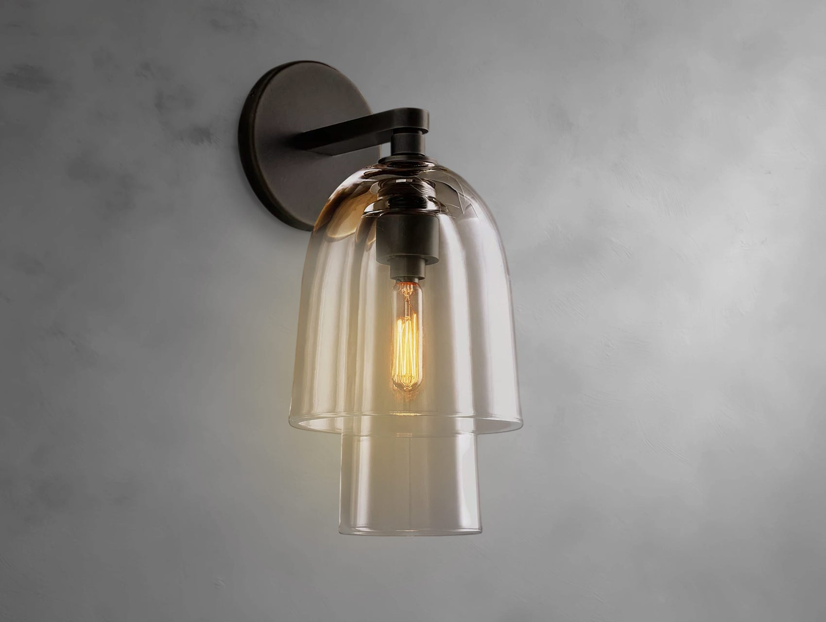 Double Glass Bell Sconce