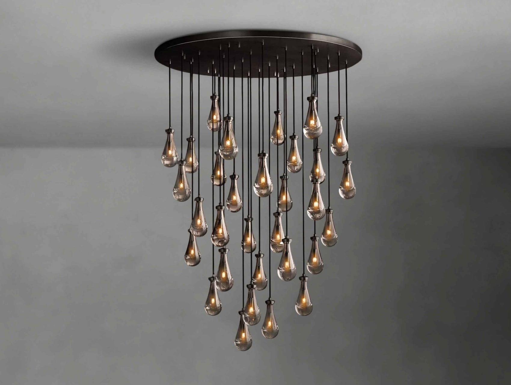 Decorative Glass Drop Round Chandelier