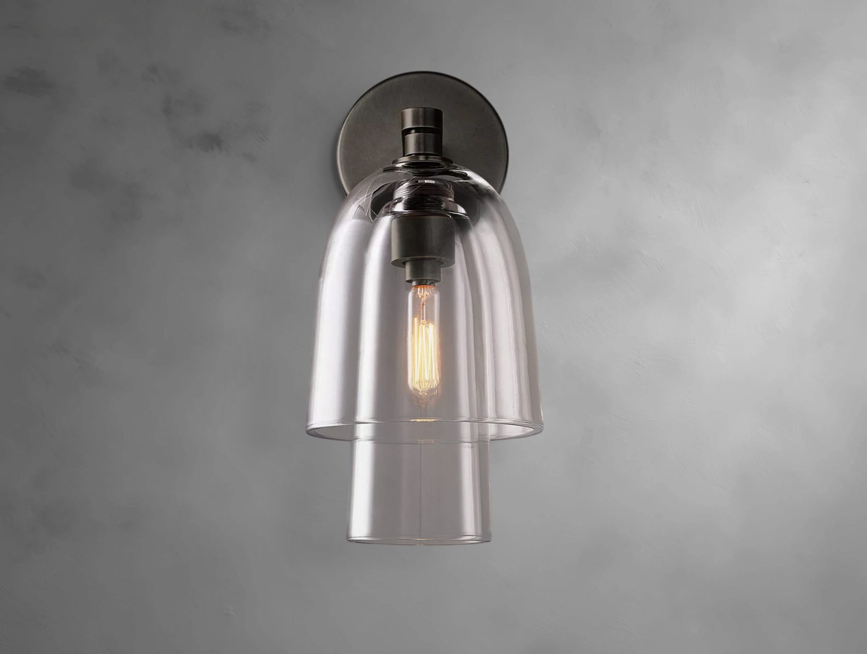 Double Glass Bell Sconce