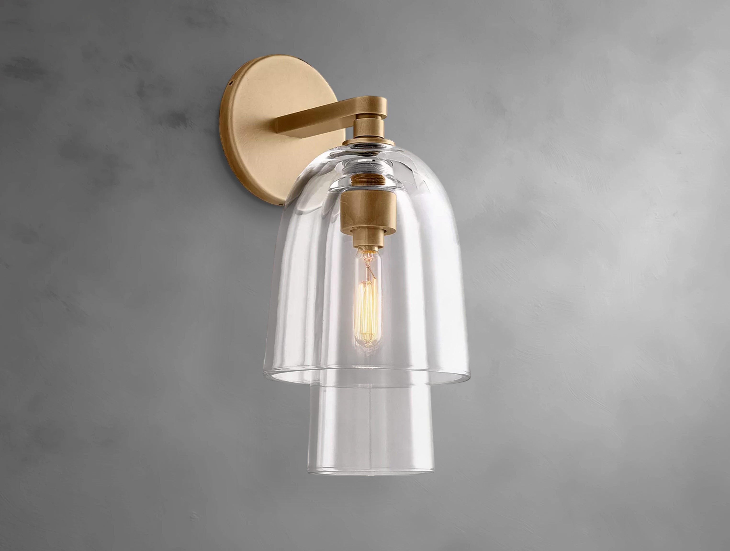 Double Glass Bell Sconce