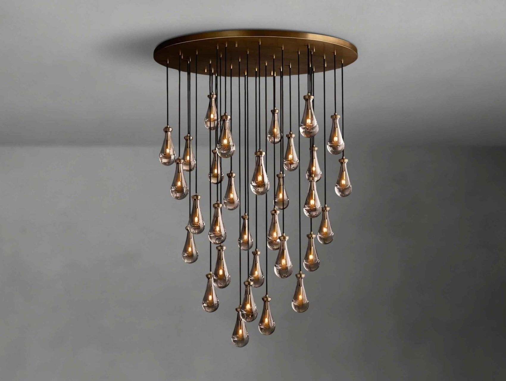 Decorative Glass Drop Round Chandelier