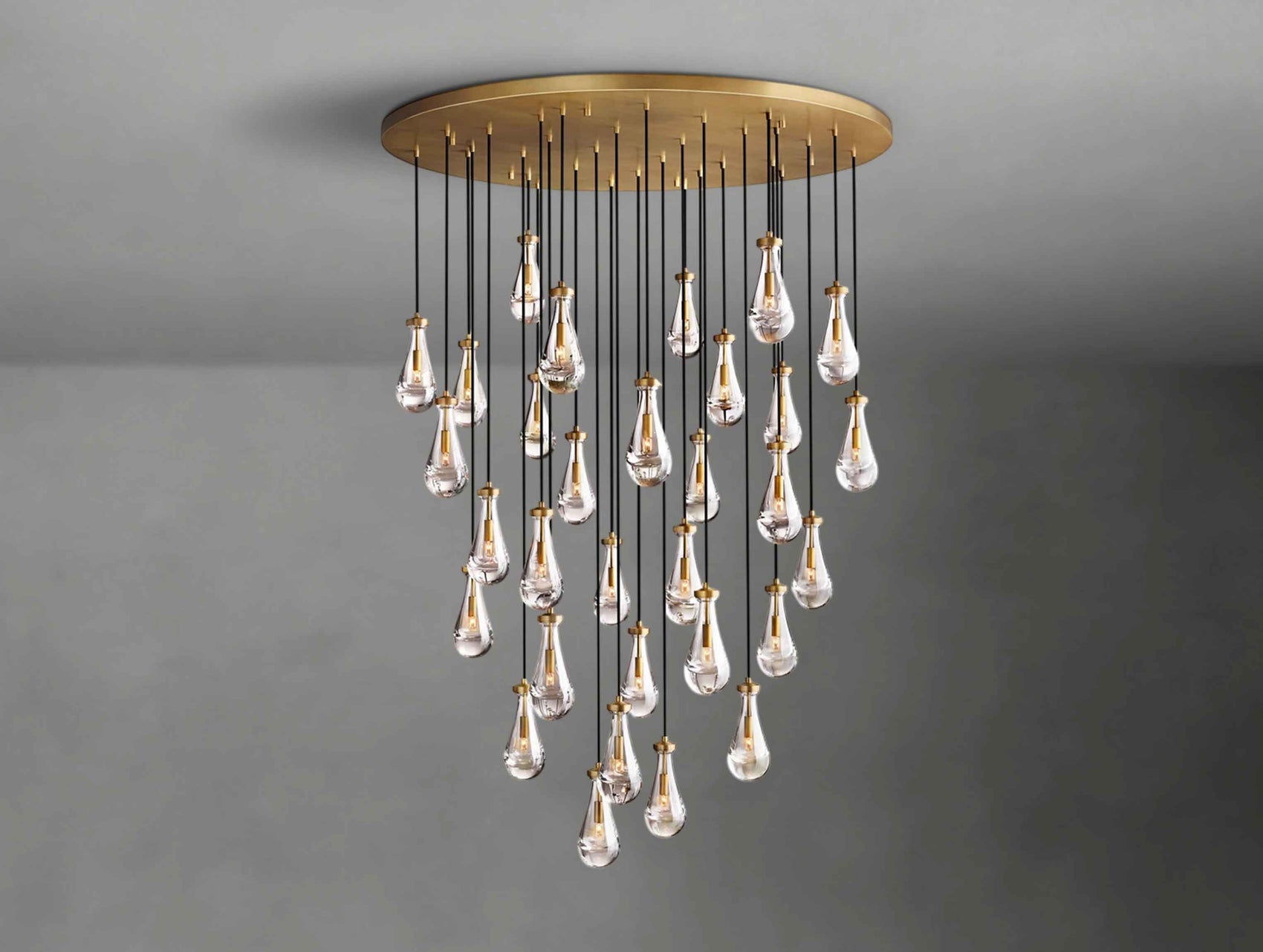Decorative Glass Drop Round Chandelier