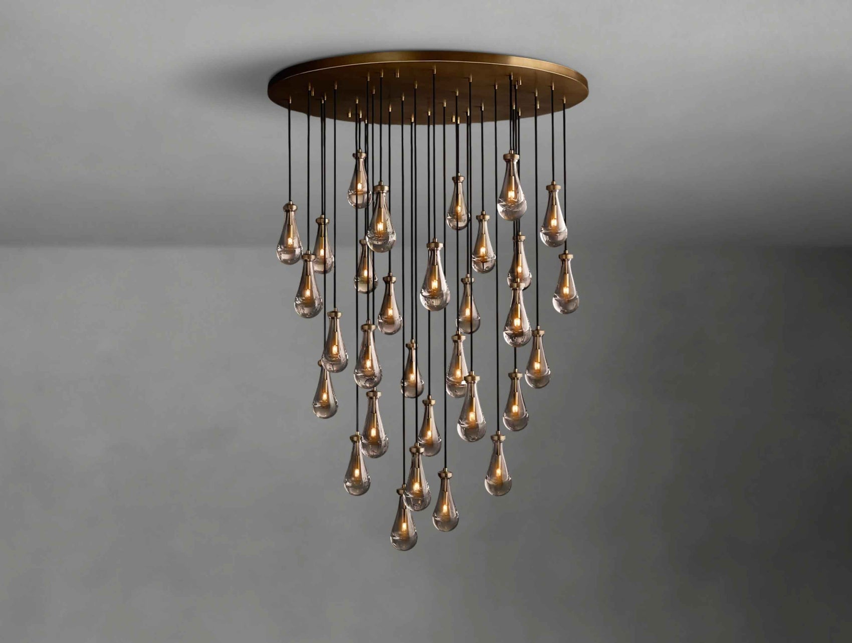 Decorative Glass Drop Round Chandelier