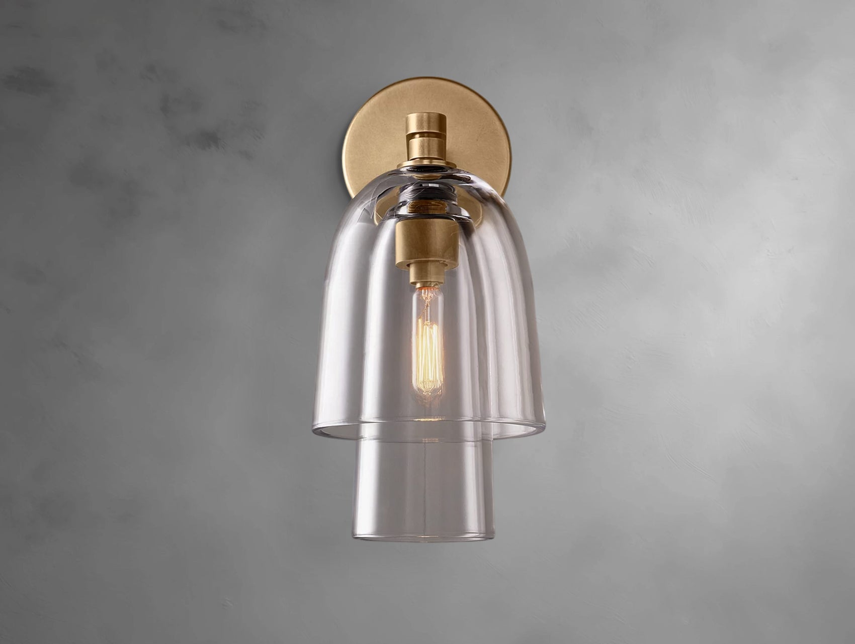 Double Glass Bell Sconce