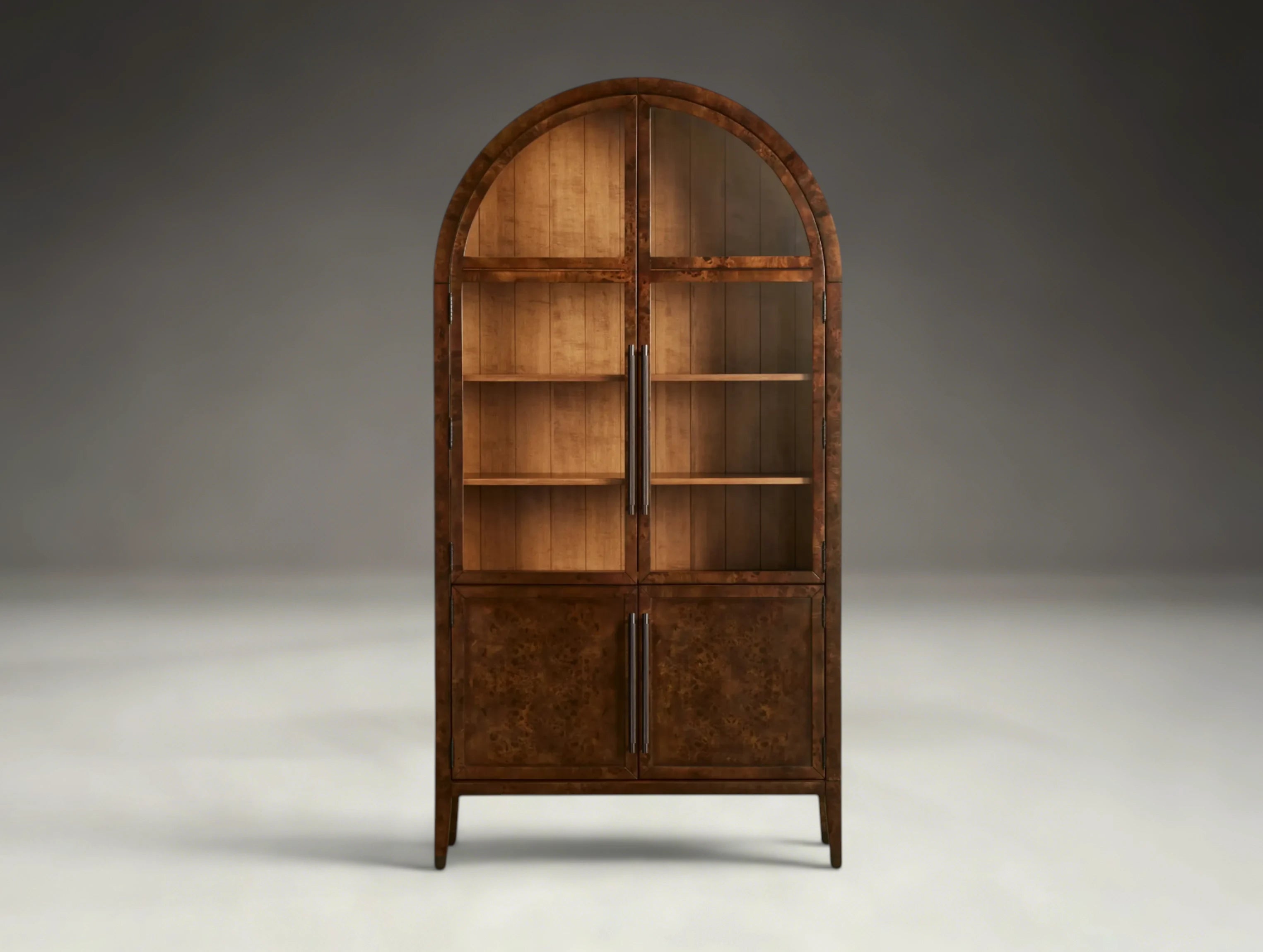Harlan Burl Glass Display Cabinet - LED