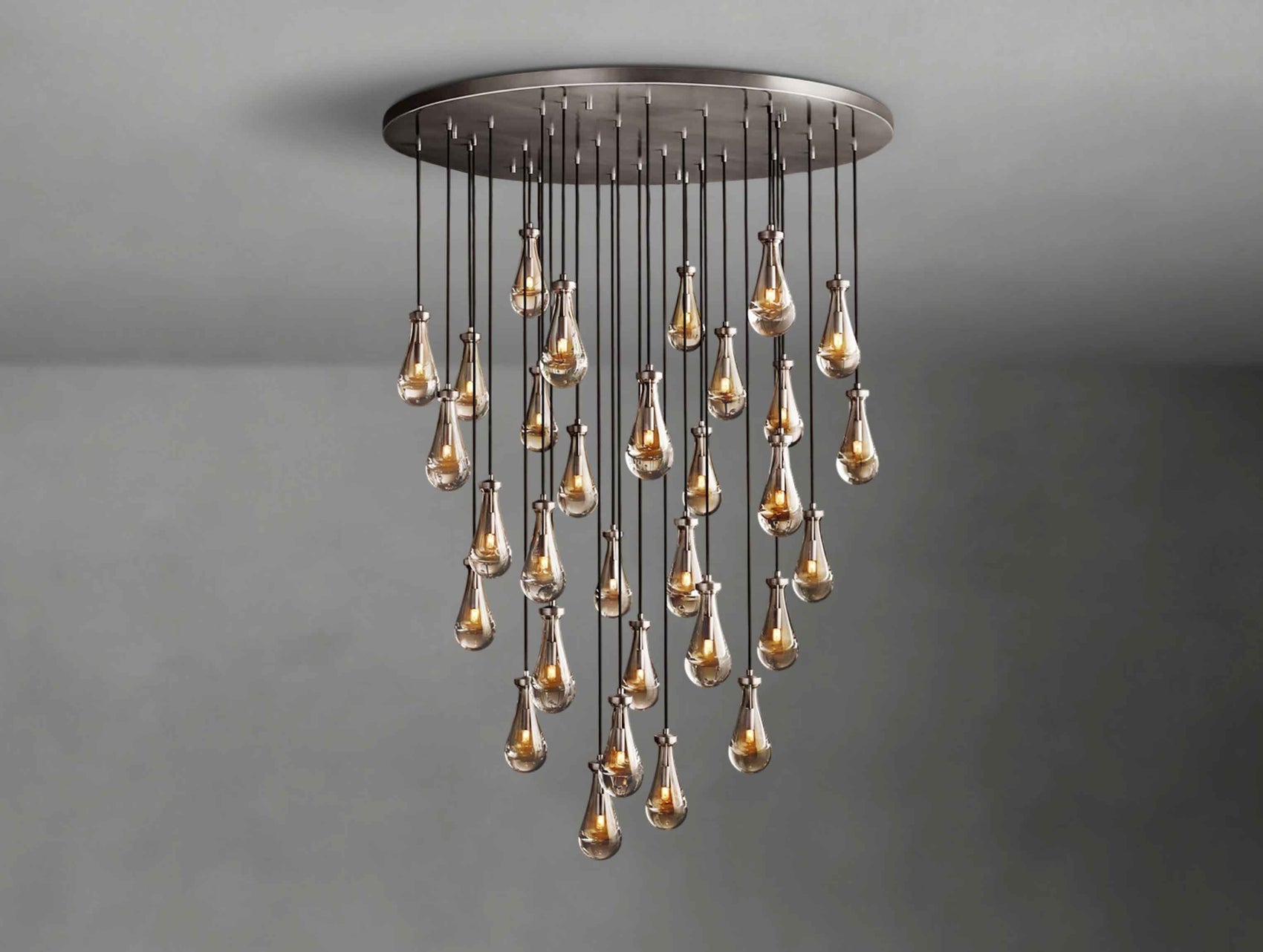 Decorative Glass Drop Round Chandelier