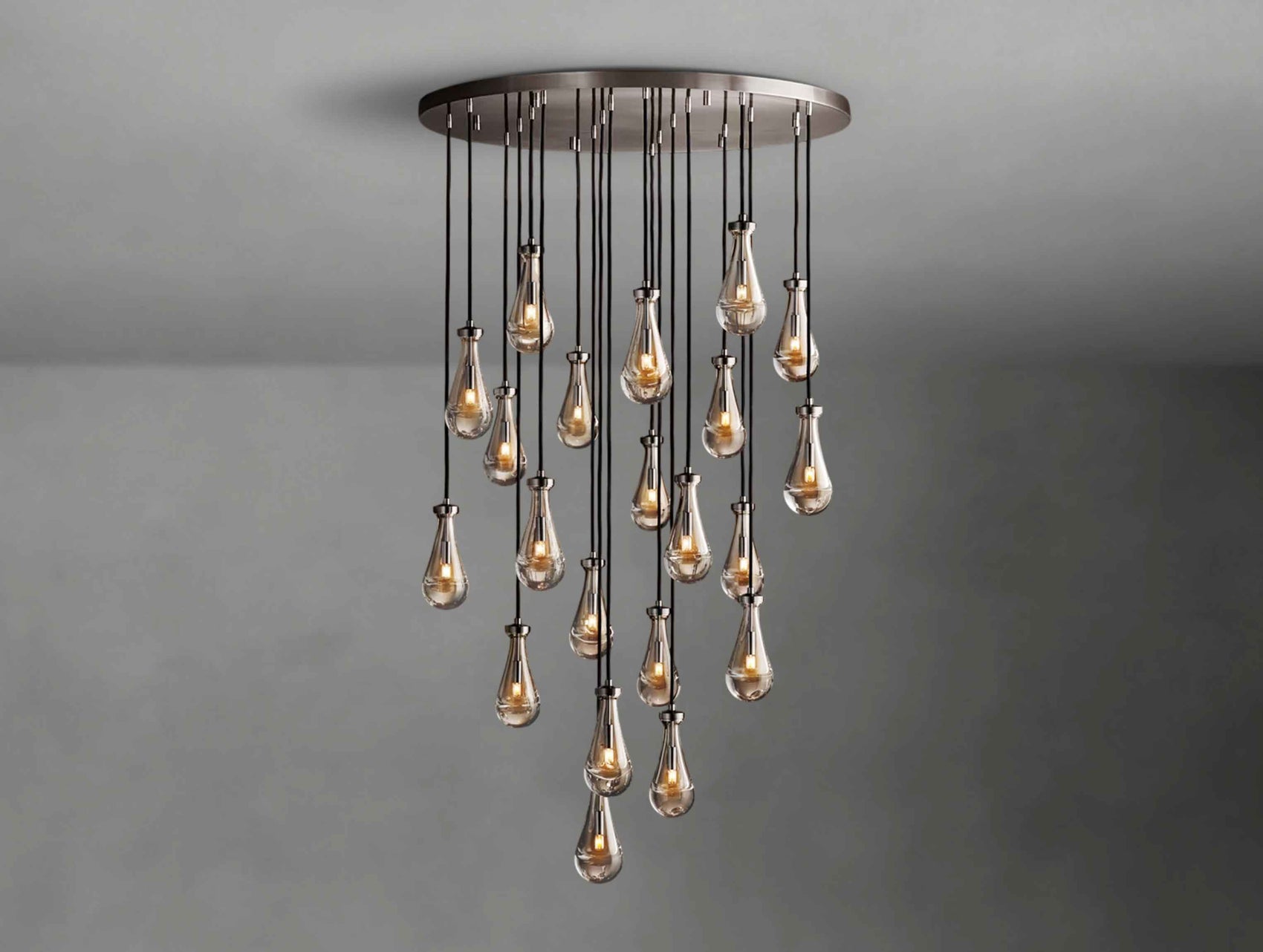 Decorative Glass Drop Round Chandelier