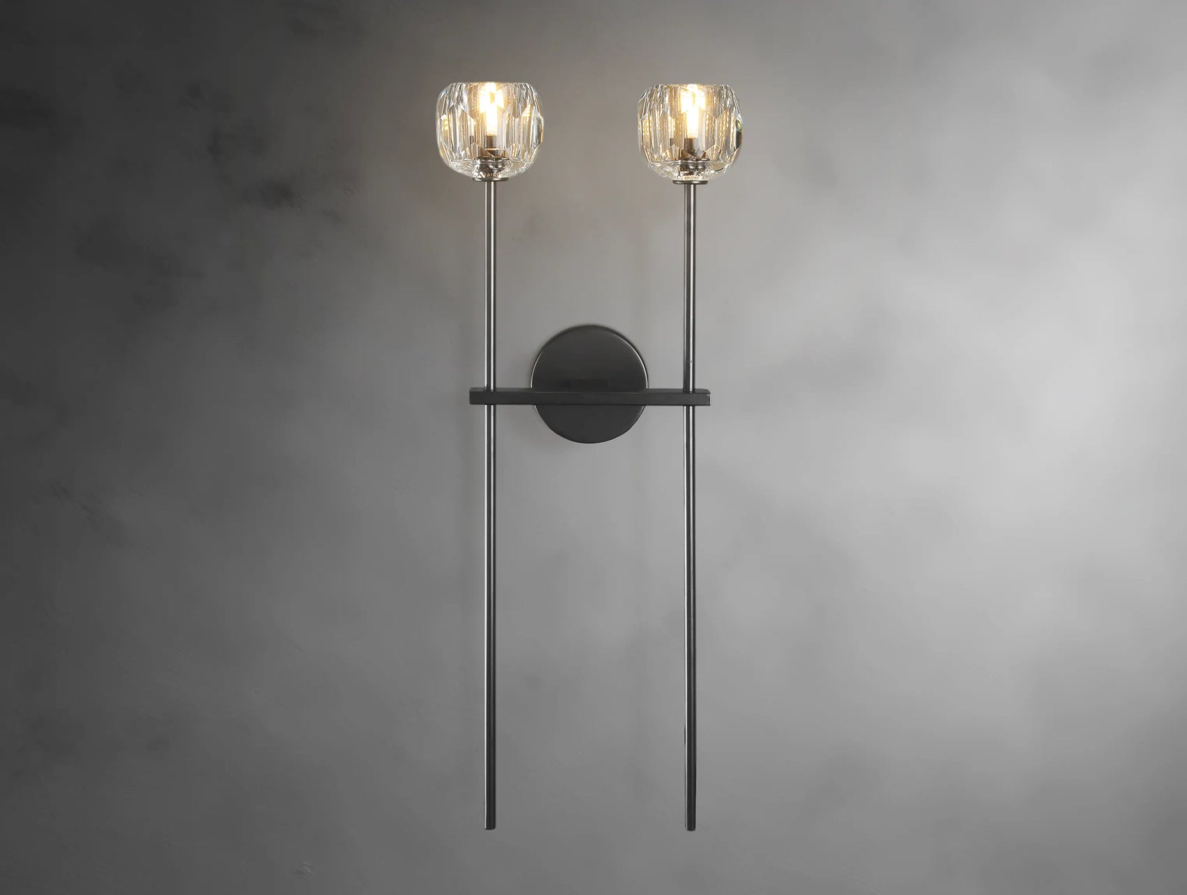 Aurelle Crystal Globe Double Sconce