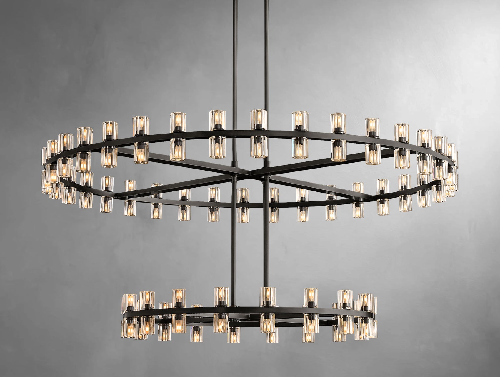 Virel Crystal Two-Tier Round Chandelier