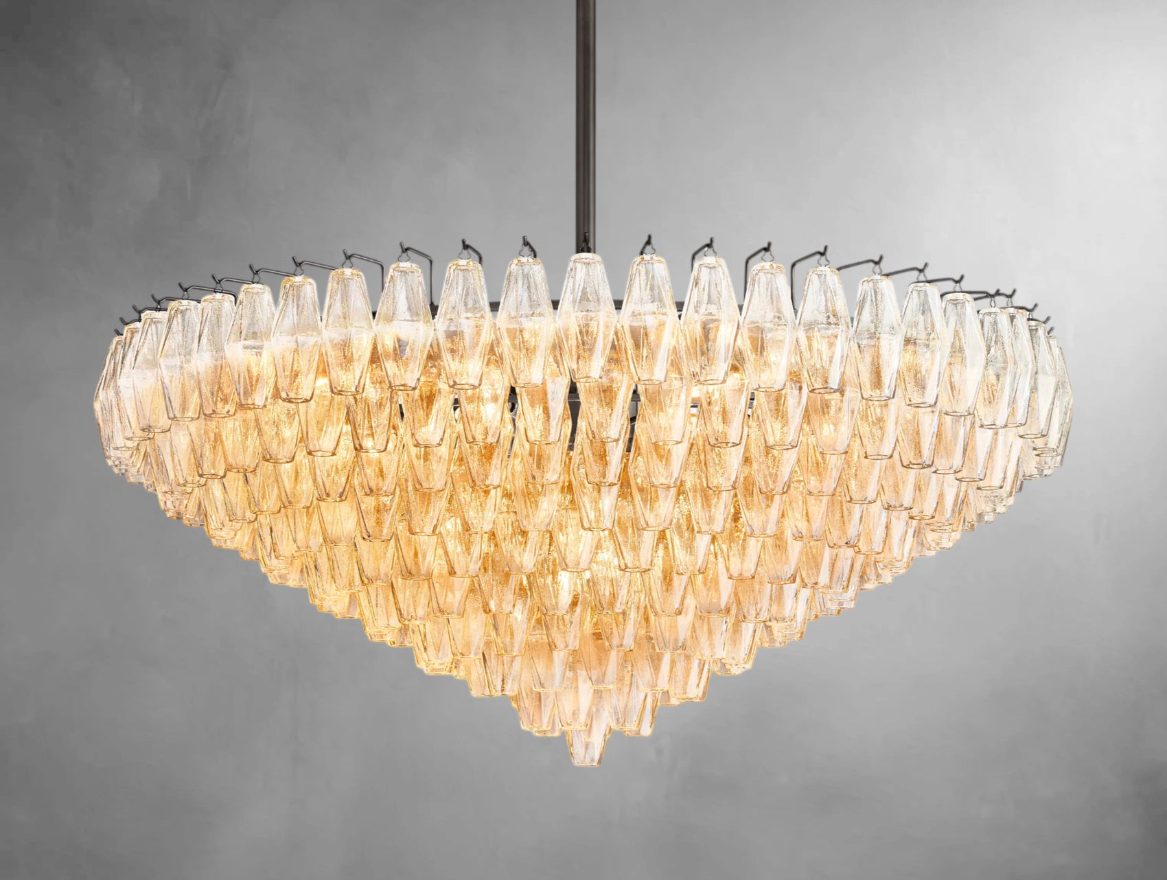 Chyara Clear Glass Tiered Round Chandelier