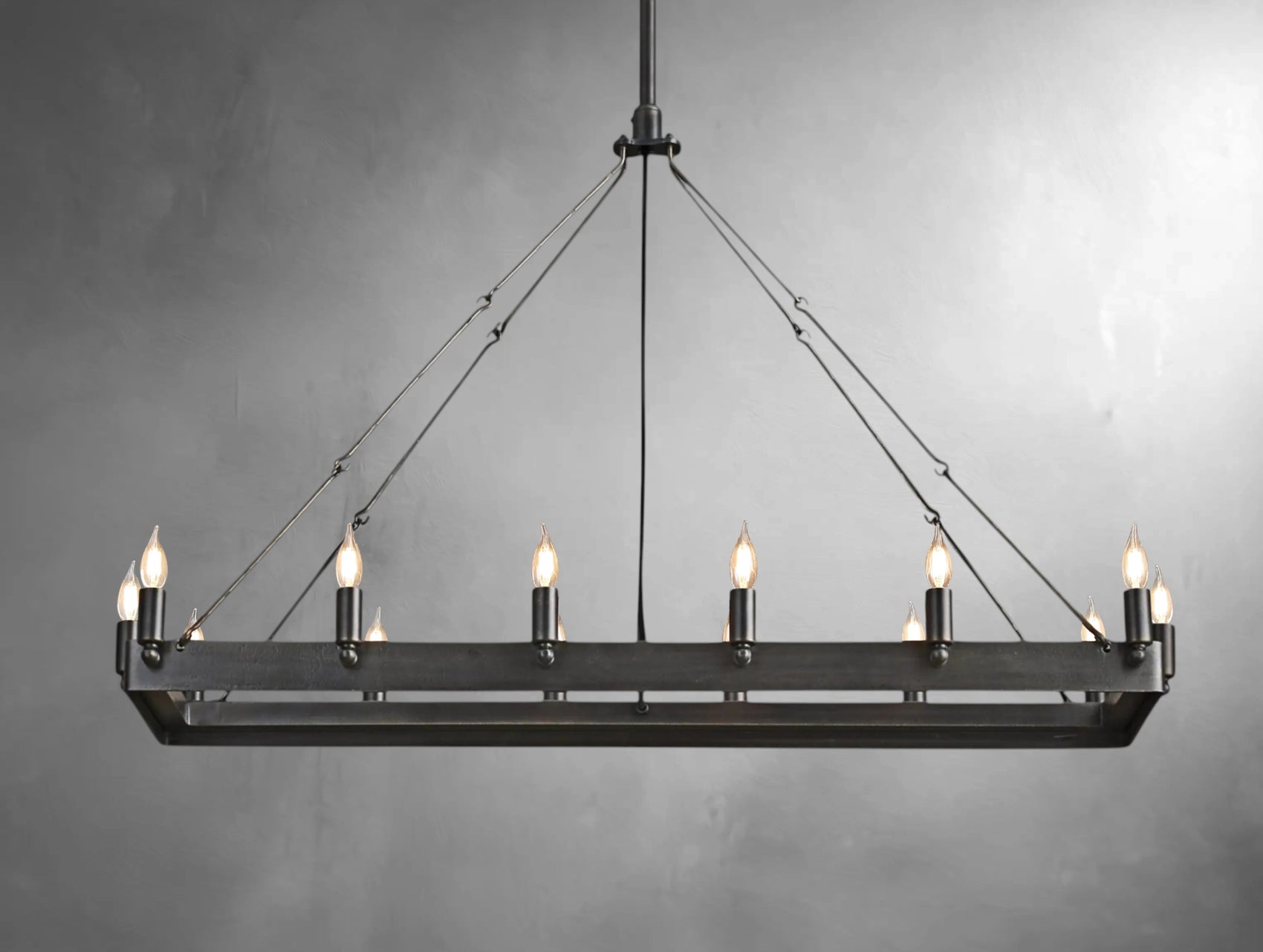 Kemion Vintage Candelabra Rectangular Chandelier