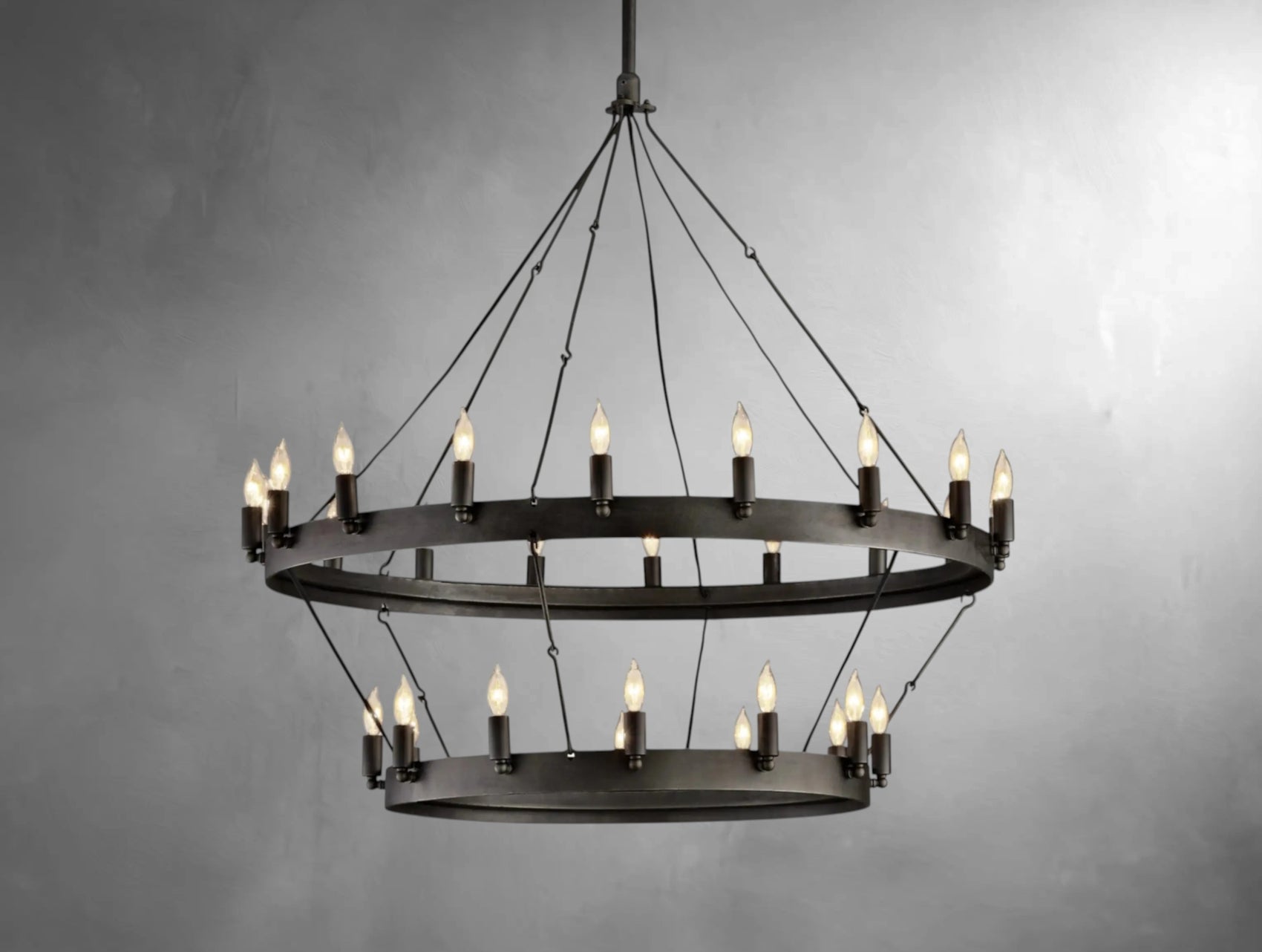 Kemion Vintage Candelabra Two-Tier Chandelier