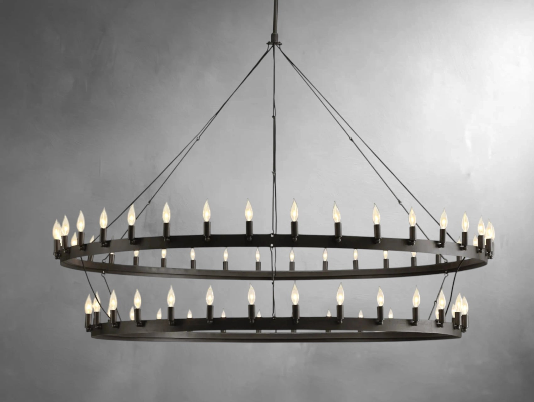 Kemion Vintage Candelabra Two-Tier Chandelier