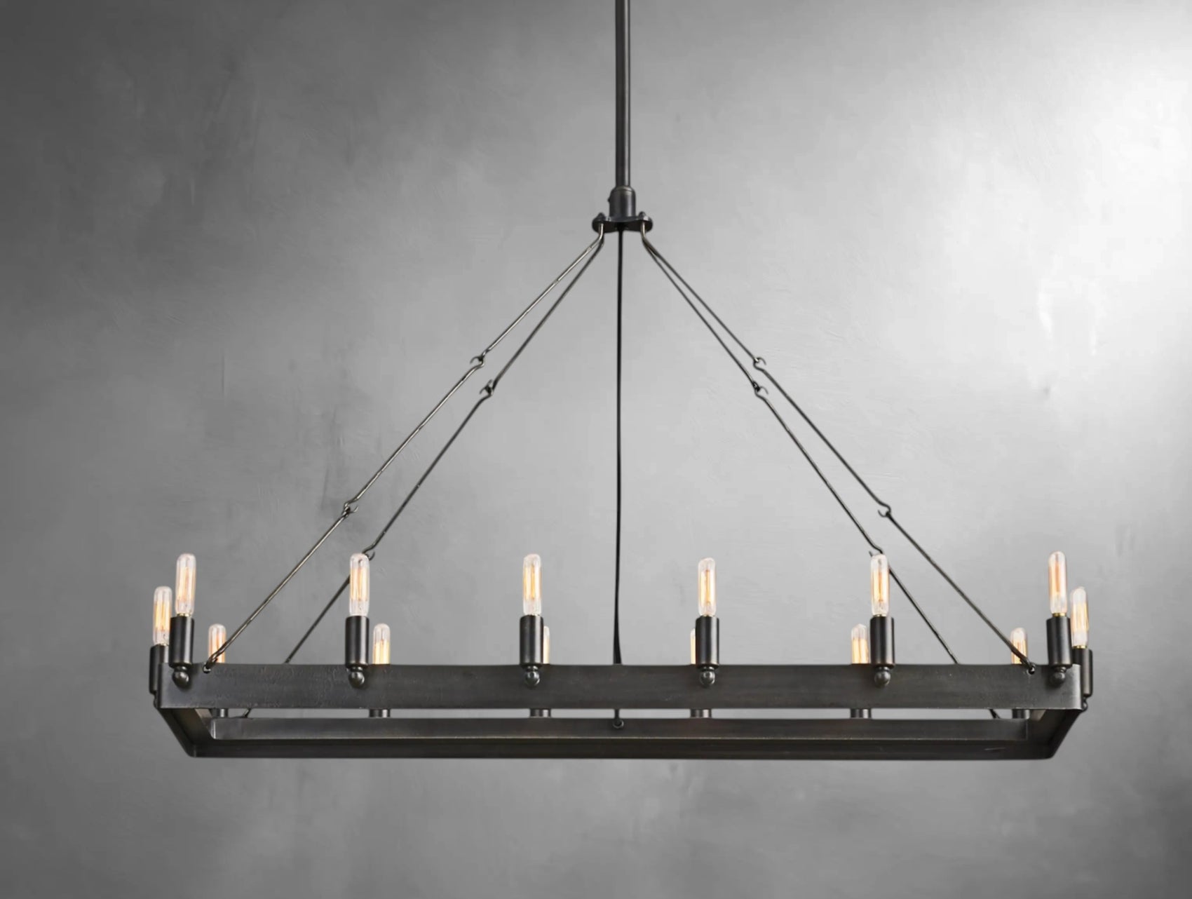 Kemion Vintage Filament Rectangular Chandelier
