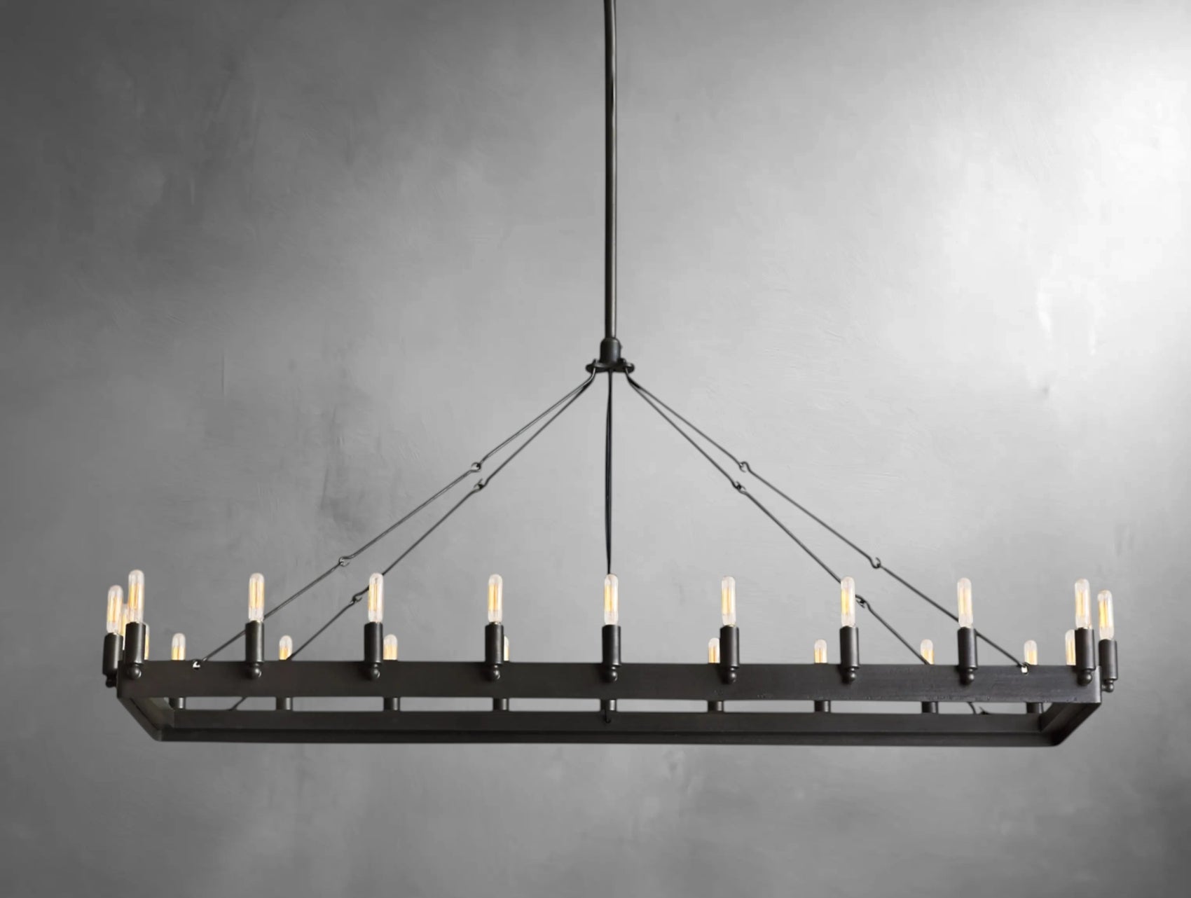 Kemion Vintage Filament Rectangular Chandelier