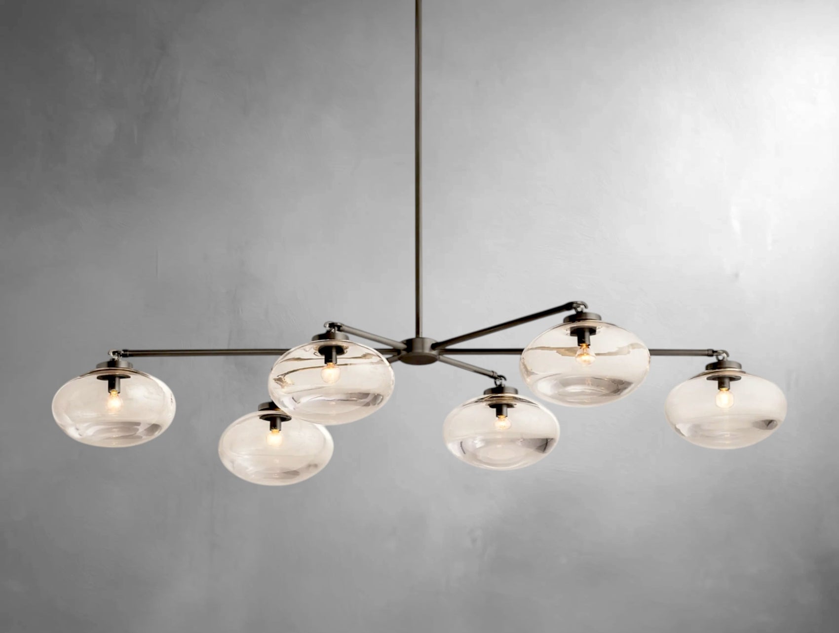 kabratte Clear Glass Mobile Linear Chandelier