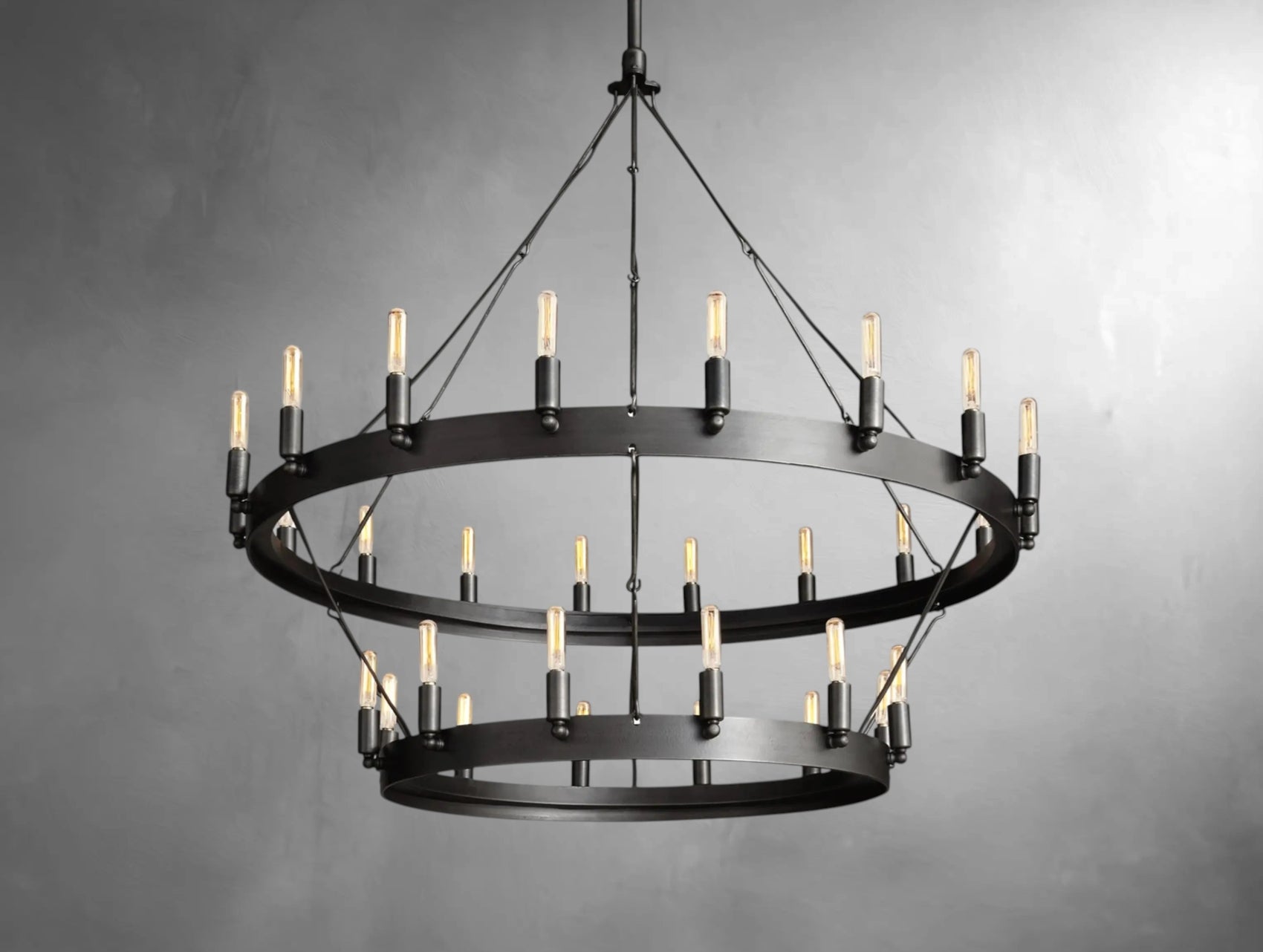 Kemion Vintage Filament Two-Tier Chandelier