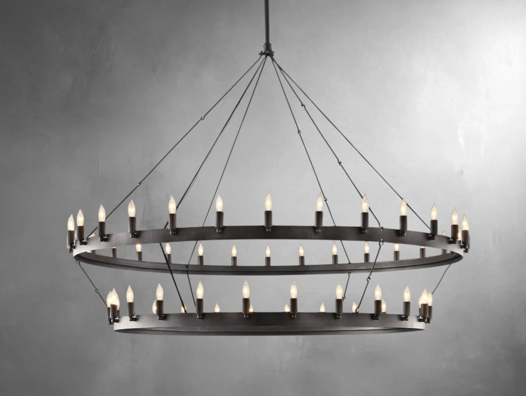 Kemion Vintage Candelabra Two-Tier Chandelier
