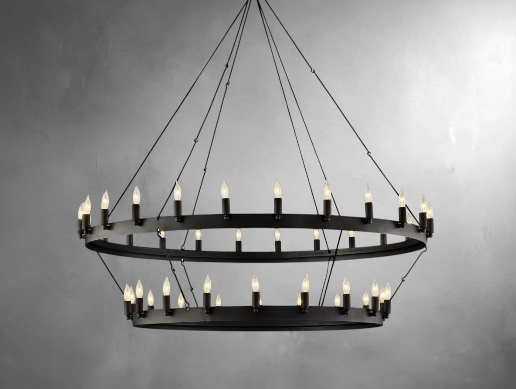 Kemion Vintage Candelabra Two-Tier Chandelier