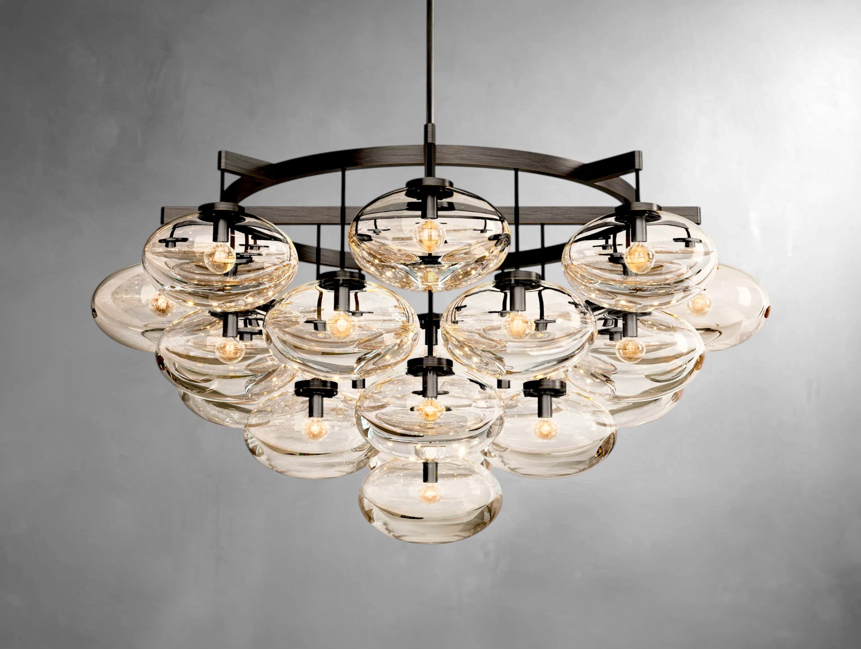 kabratte Clear Glass Round Chandelier
