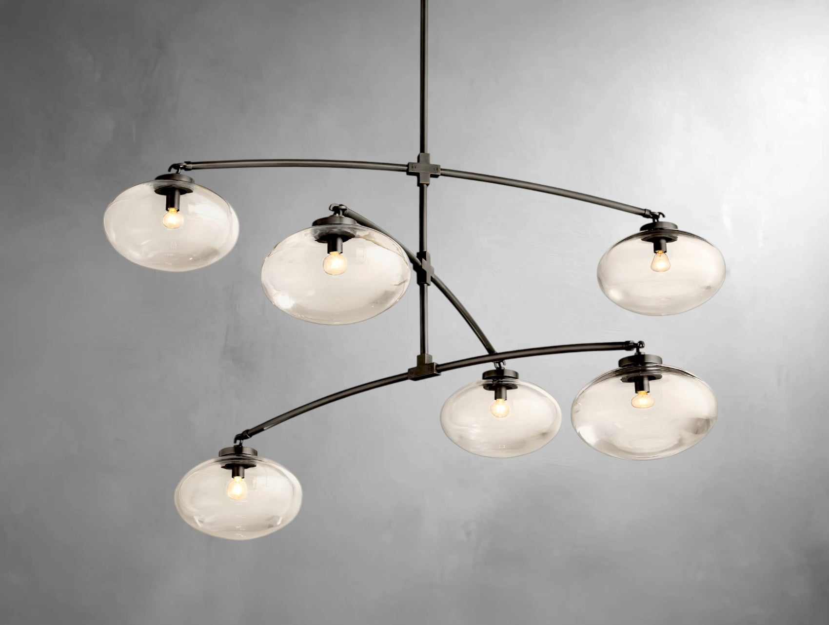 kabratte Clear Glass Mobile Round Chandelier