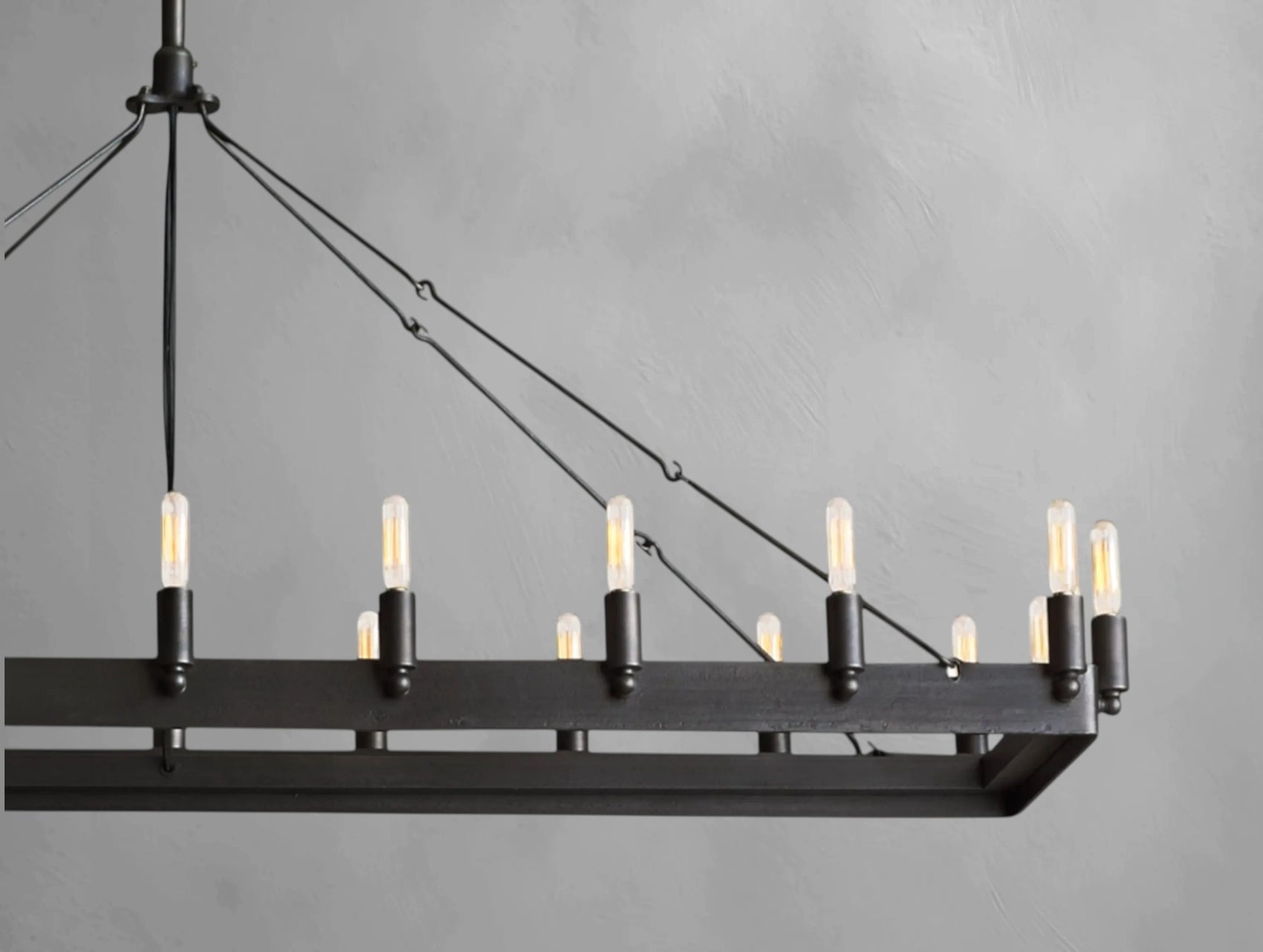 Kemion Vintage Filament Rectangular Chandelier