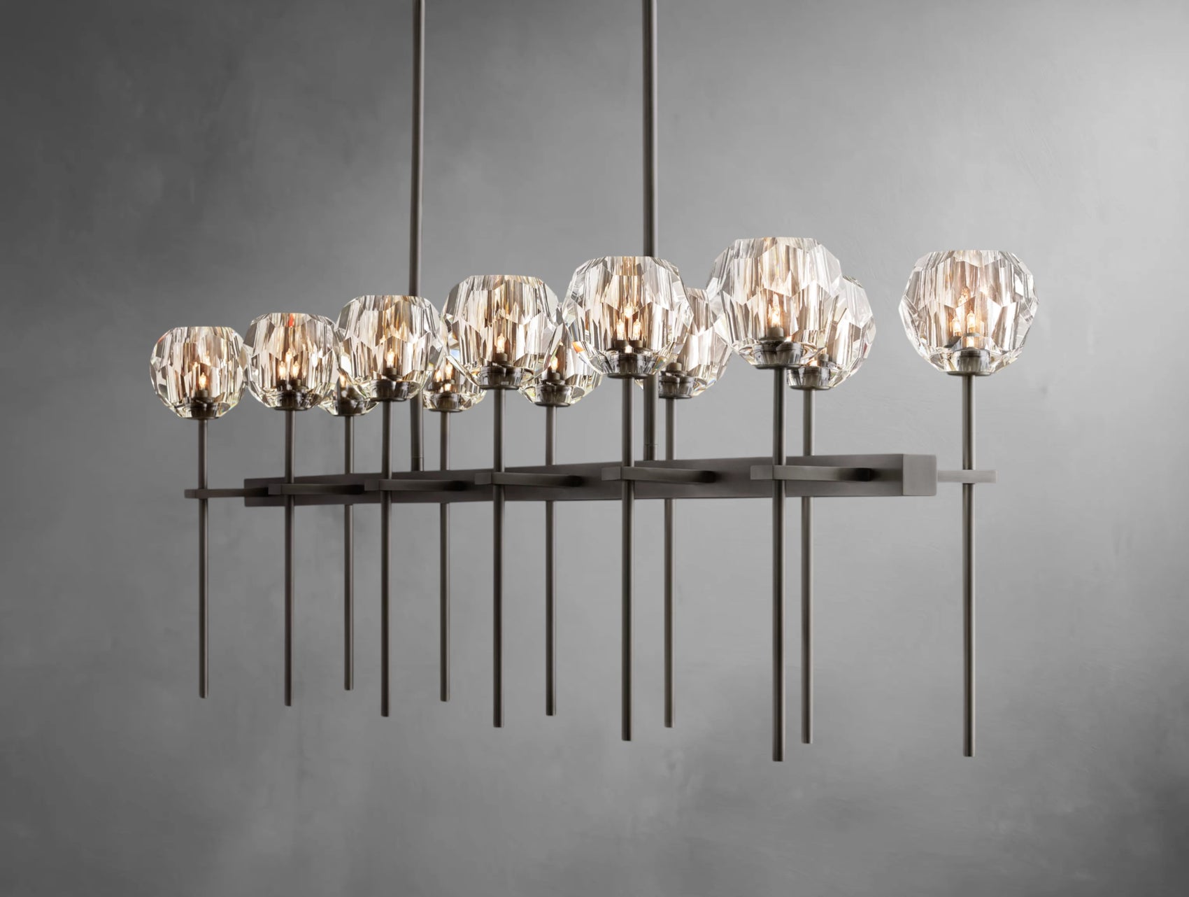 Aurelle Double Linear Crystal Chandelier