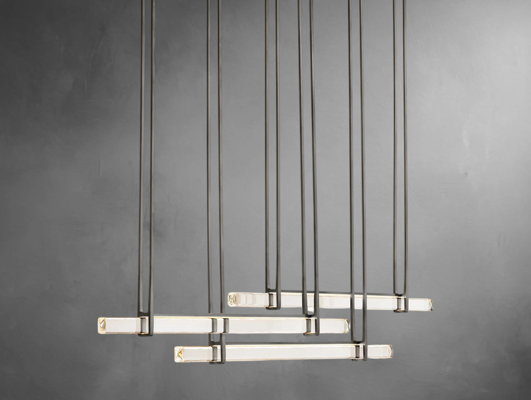 Avenor Crystal Triple Bar Linear Chandelier