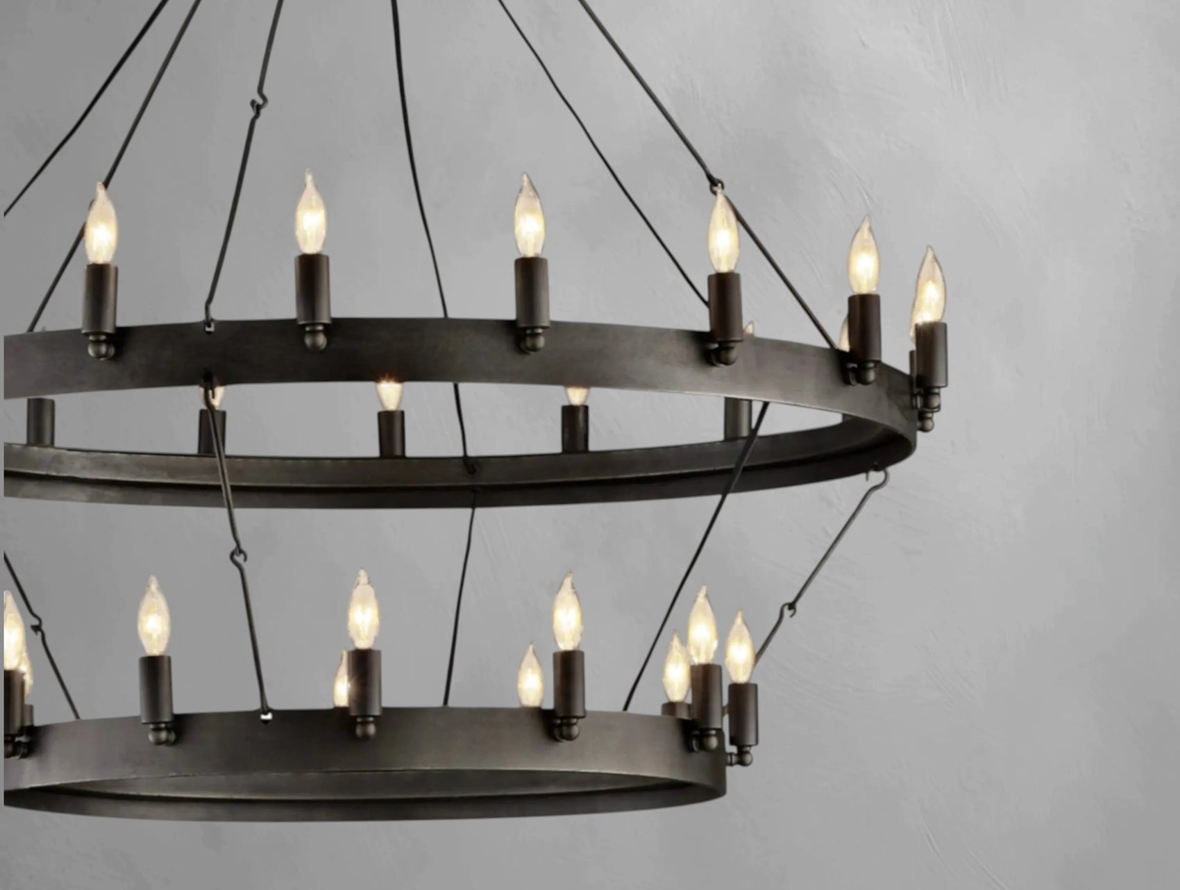 Kemion Vintage Candelabra Two-Tier Chandelier